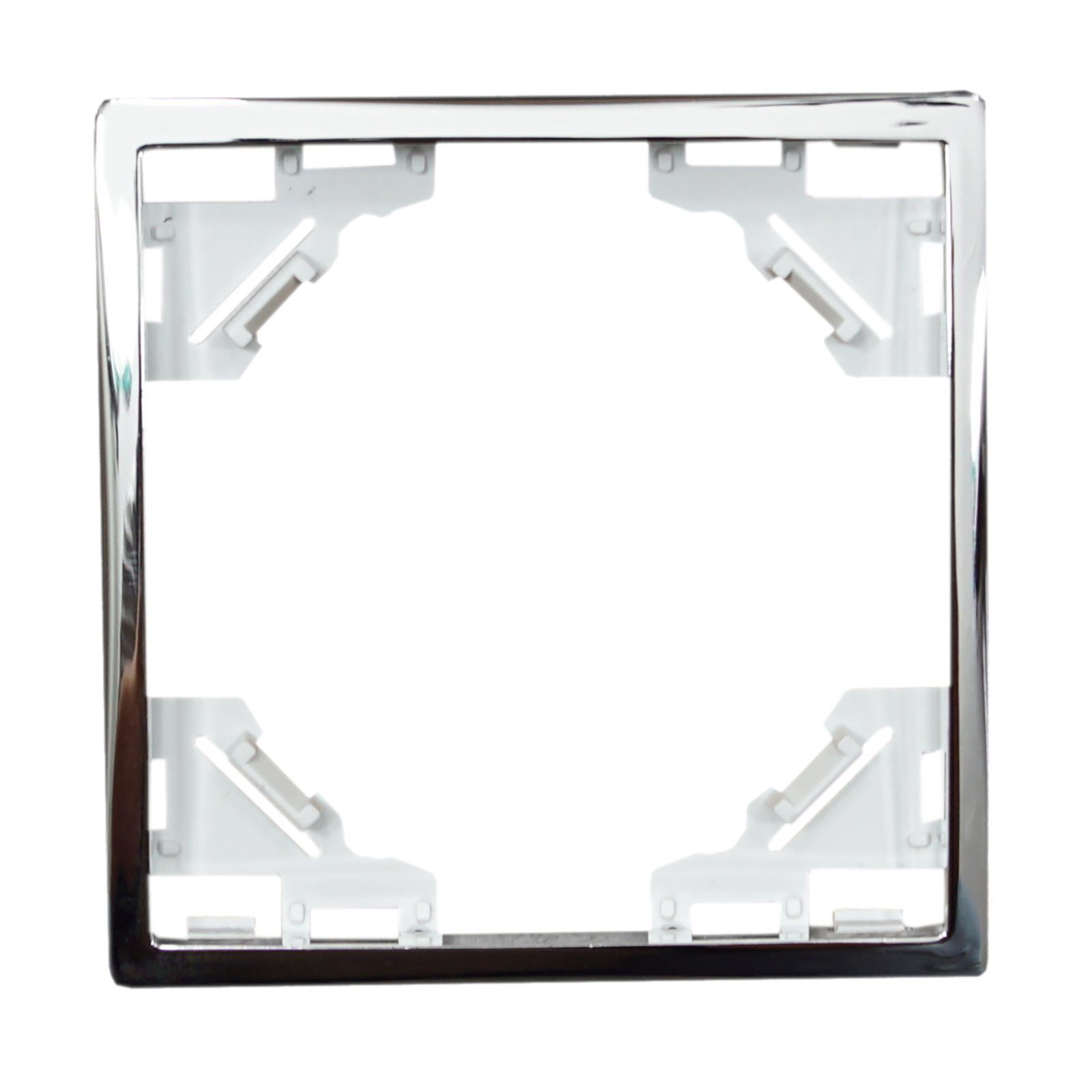für Dekorahmen ADELID Rahmen Glasrahmen Chrom Steckdose Stück 1-Fach Chromzierrahmen 2 in Schalter,
