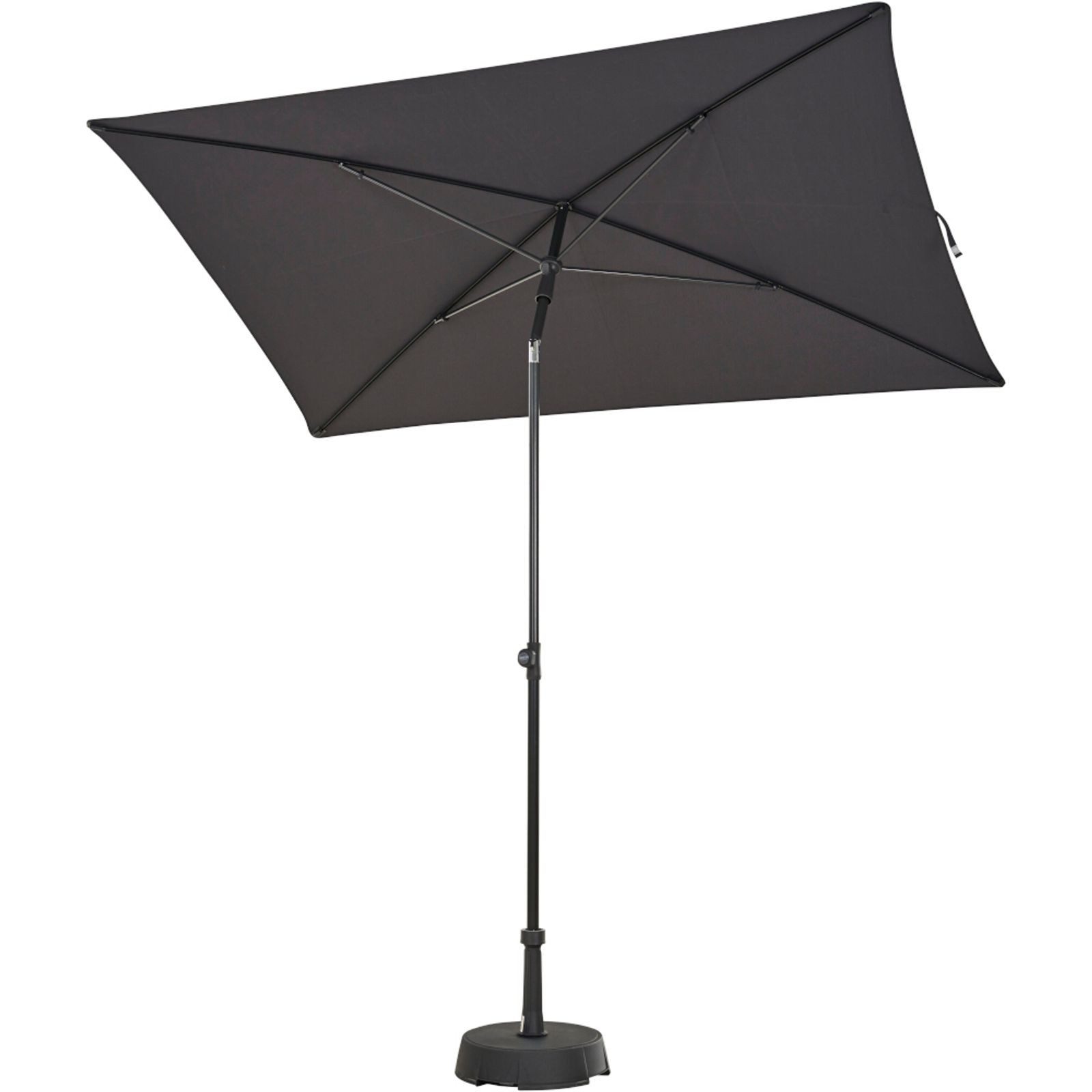 Siena Garden Sonnenschirm CITY Push Sonnenschirm 210x140 Anthrazit UPF50+ knickbar Stahlgestell