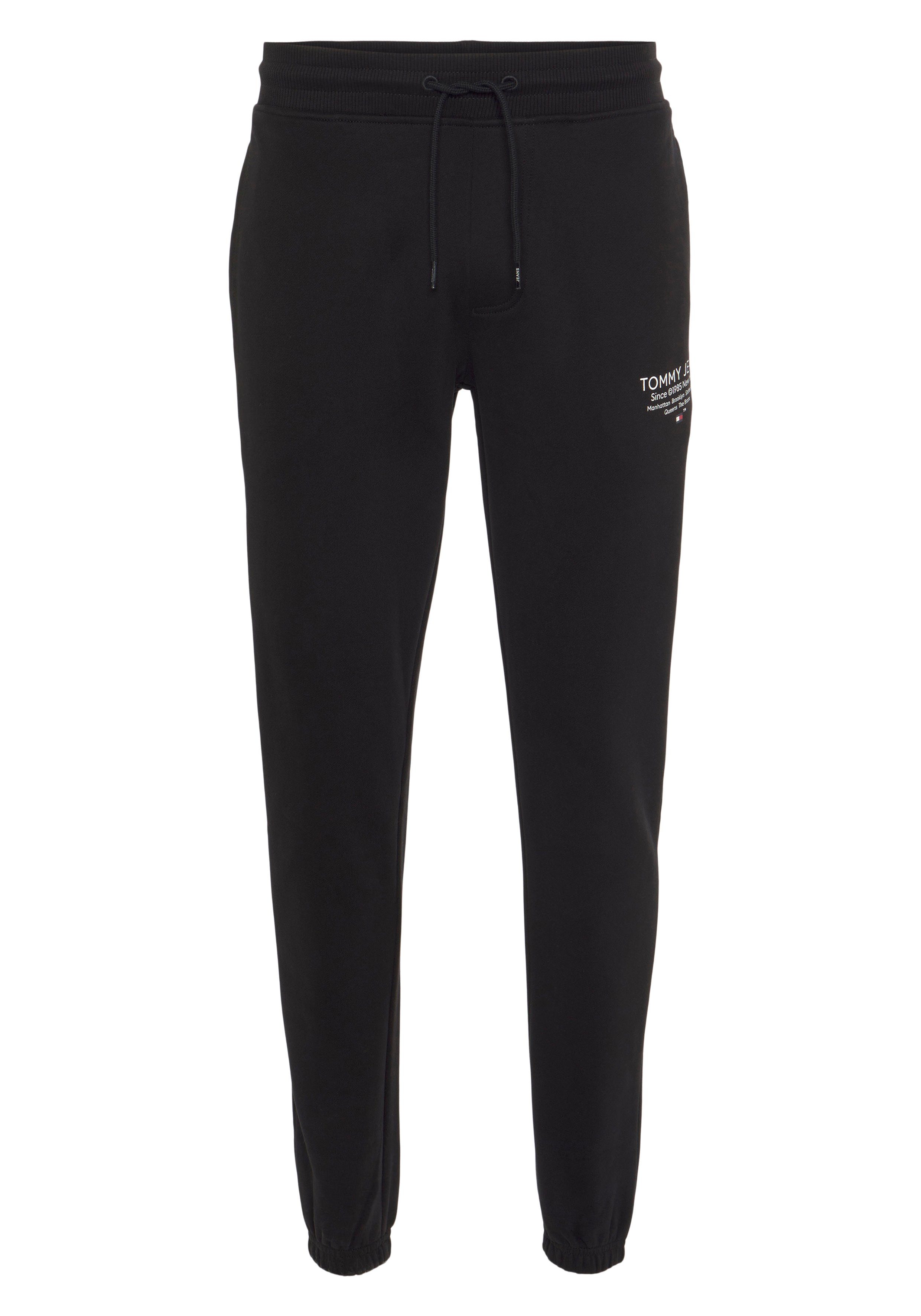 Tommy Jeans Jogginghose TJM SLIM ENTRY GRAPHIC SWEATPANT mit Logodruck am Bein Black