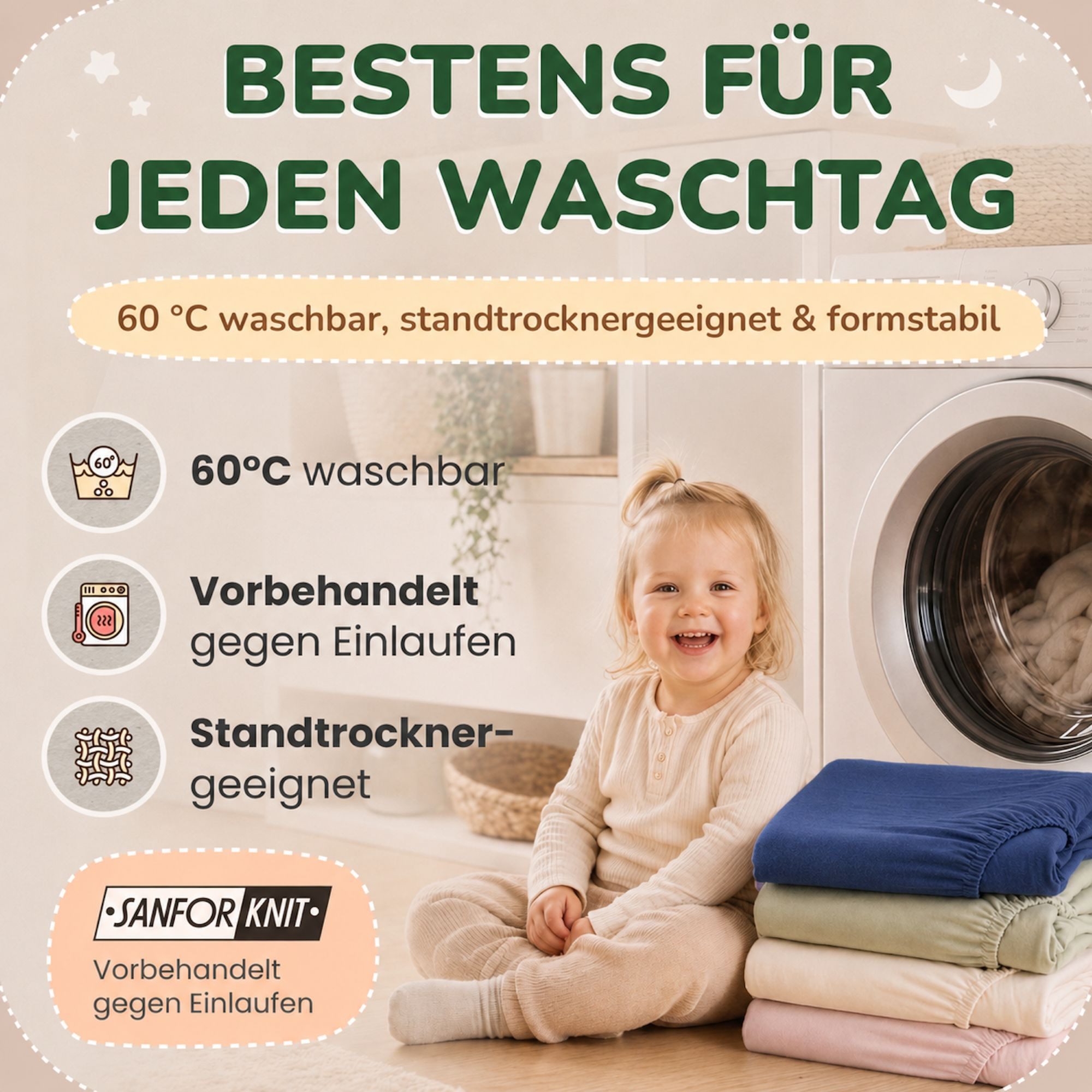 leevitex® Spannbettlaken in verschiedenen Größen und Farben, Jersey aus 100% Baumwolle, Jersey, Gummizug: rundum, (1 Stück), für Kinder- & Standardmatratzen, OE – Bild 4 von 5