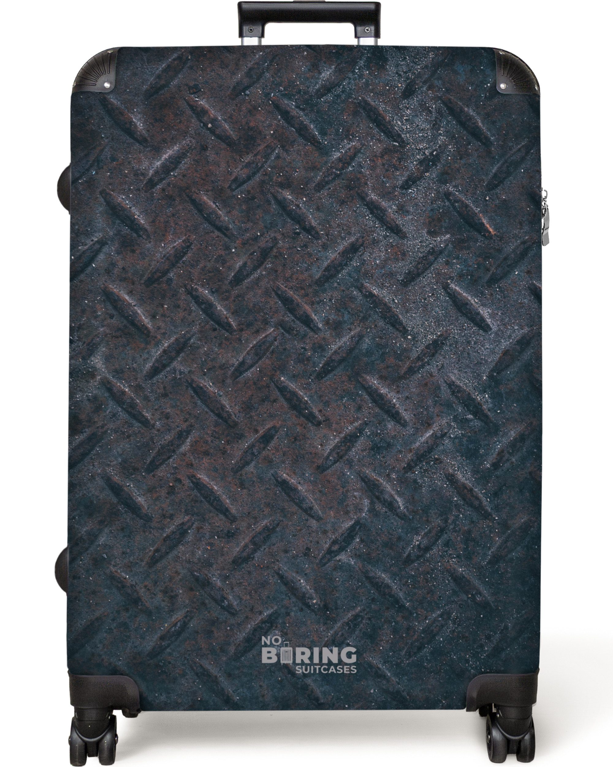 NoBoringSuitcases.com© Hartschalen-Trolley Dunkle Metallplatte mit Diamants günstig online kaufen