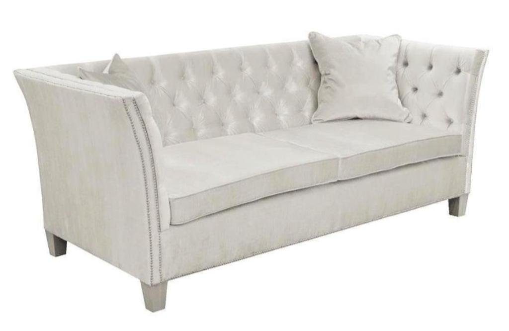 JVmoebel Chesterfield-Sofa Weißes Neu, Zweisitzer Chesterfield luxus Europe Sofa Möbel in Design Made Polster