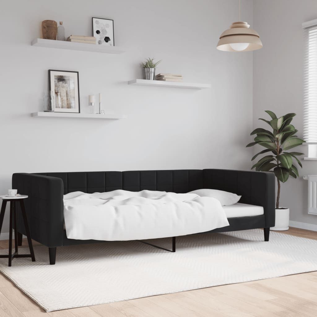 vidaXL Daybed, Tagesbett Schwarz 100x200 cm Samt