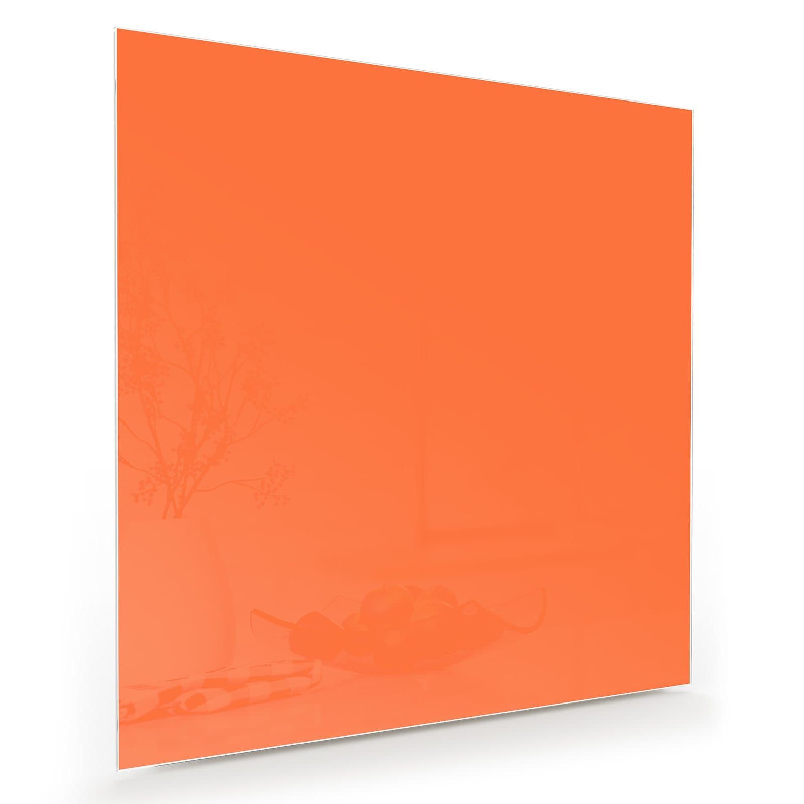 Primedeco Glasbild Wandbild Quadratisch Dunkeloranger Hintergrund I mit Aufhängung, Einfarbige Designs (21 verschiedene Größen, 1 St), Elegante Aufhängung