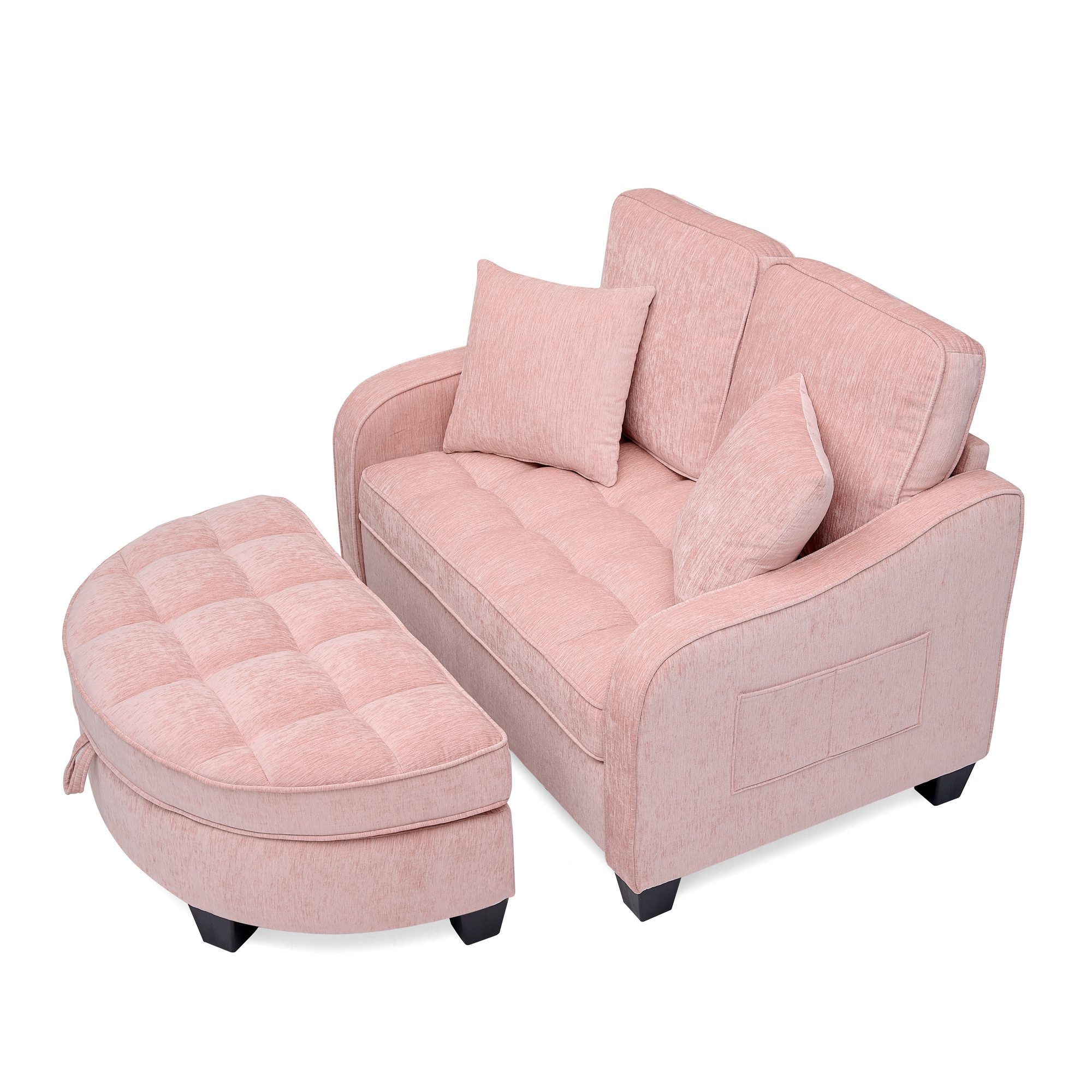 Odikalo Schlafsofa Multifunktionales Platzsparend 3-in-1 Sofa-Bett Aufbewahrungs-Hocker, mit Schlaffunktion und Stauraum, 3-in-1-Sofa mit Liegefunktion
