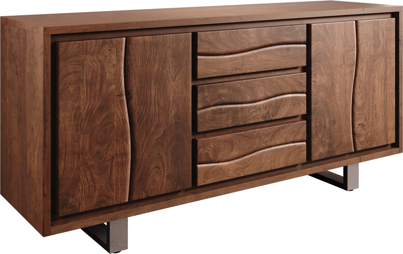DELIFE Sideboard Live-Edge, Akazie Braun 172 günstig online kaufen