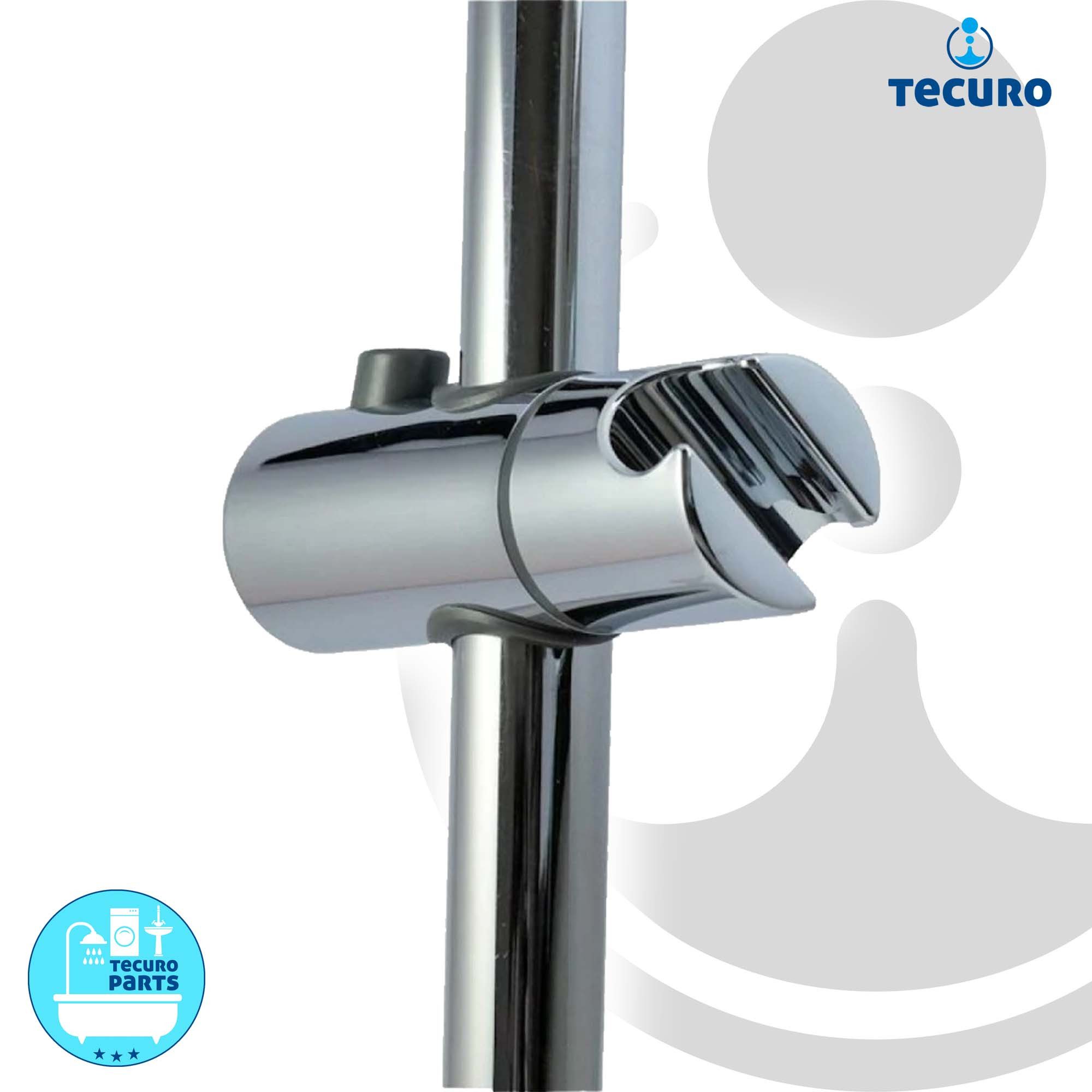 tecuro Brausehalter Gleiter Schieber Brausehalter für Wandstange Ø 25 mm – Bild 3 von 5