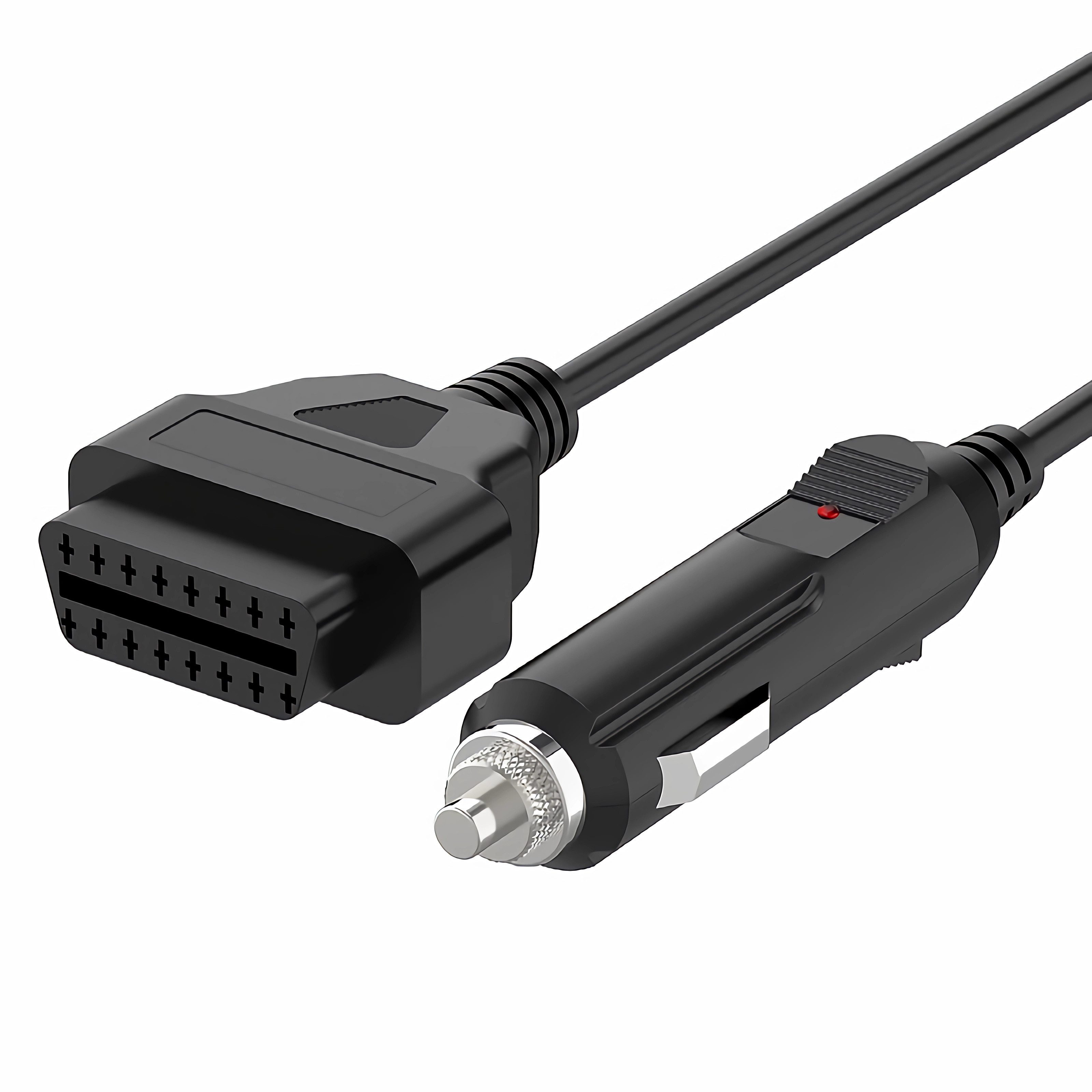J56C Stromversorgungskabel OBD2 16pin auf DC 12V Zigarettenanzünder Autoladekabel