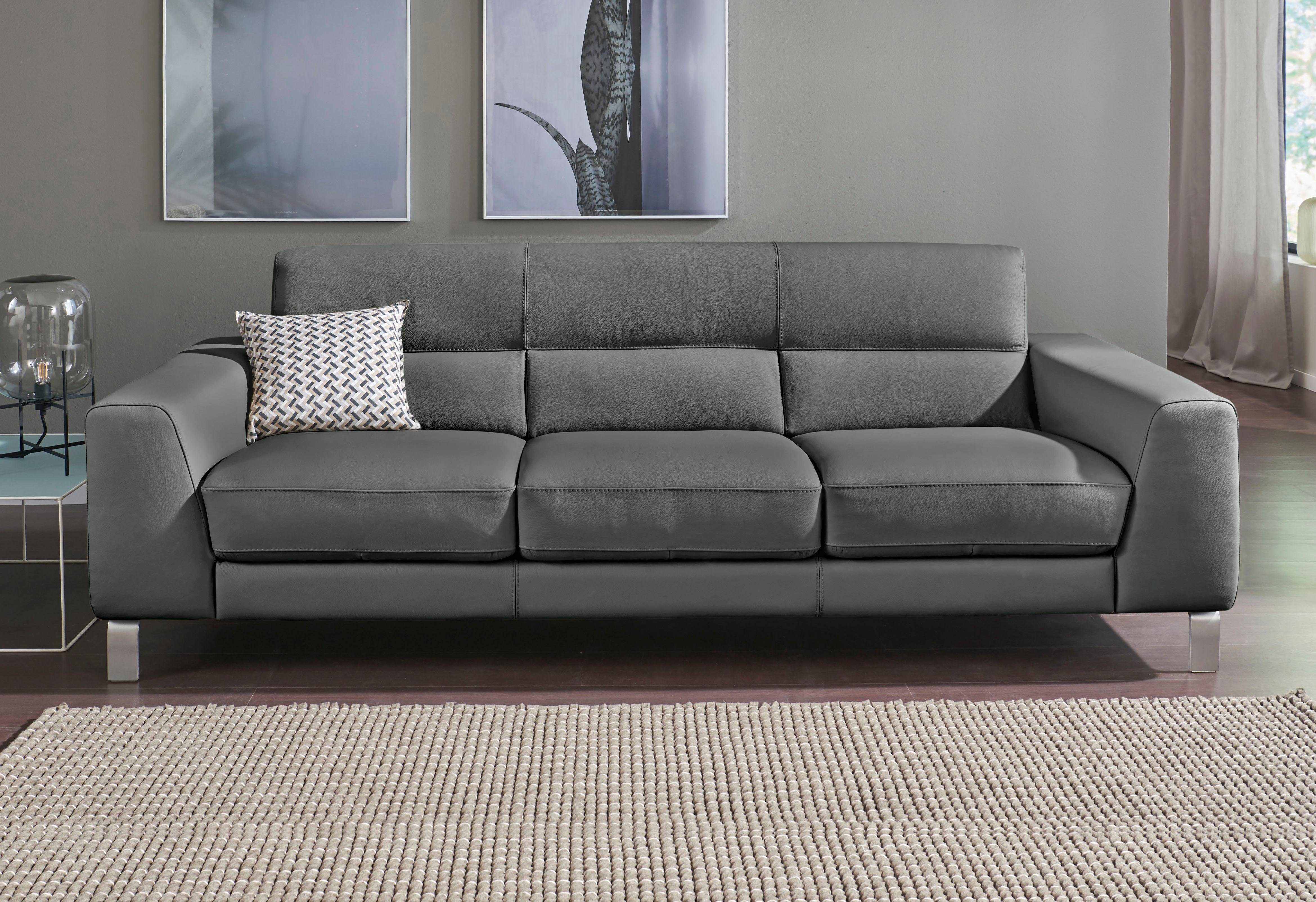 CALIA ITALIA 3-Sitzer Simon, toller Sitzkomfort, italienisches Designsofa, in zwei Lederqualitäten