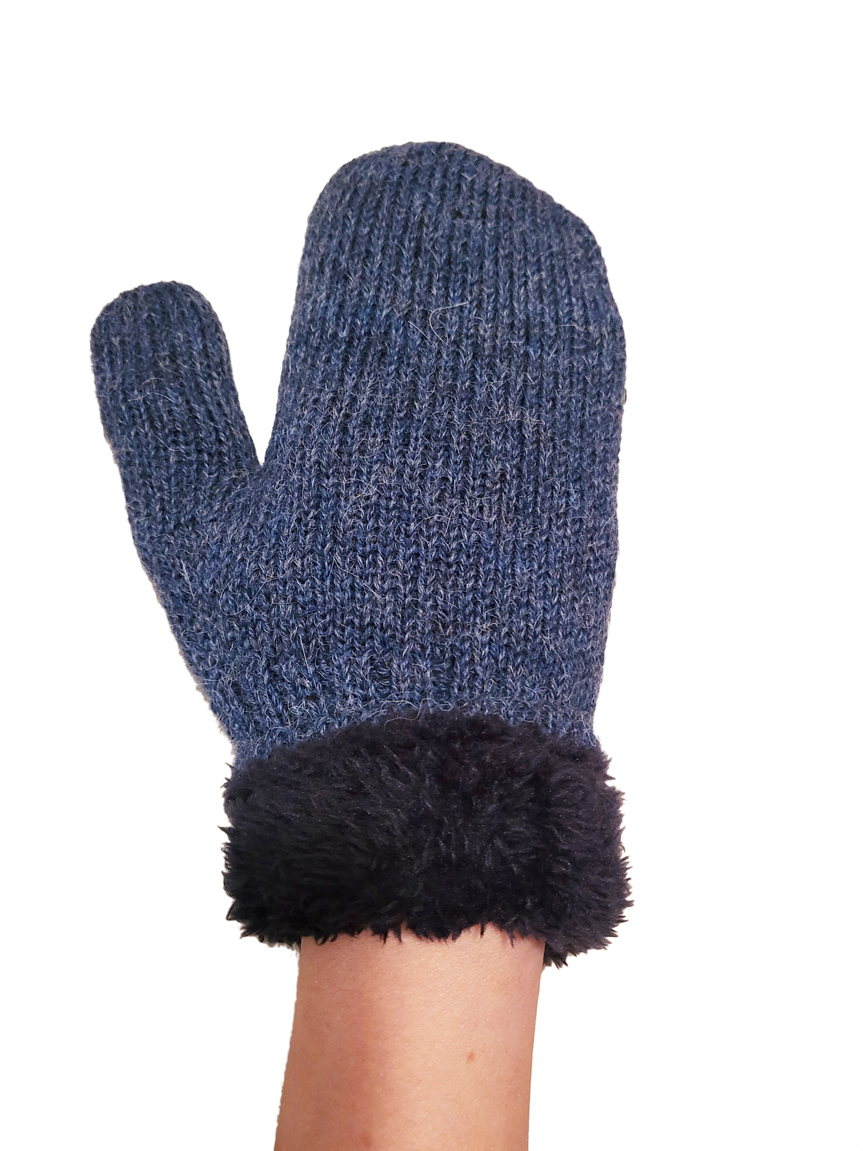 Posh Gear Fäustlinge Alpaka Handschuhe Guantiforaggio Damen Herren aus Alpakawolle gefüttert mit einem Fleece