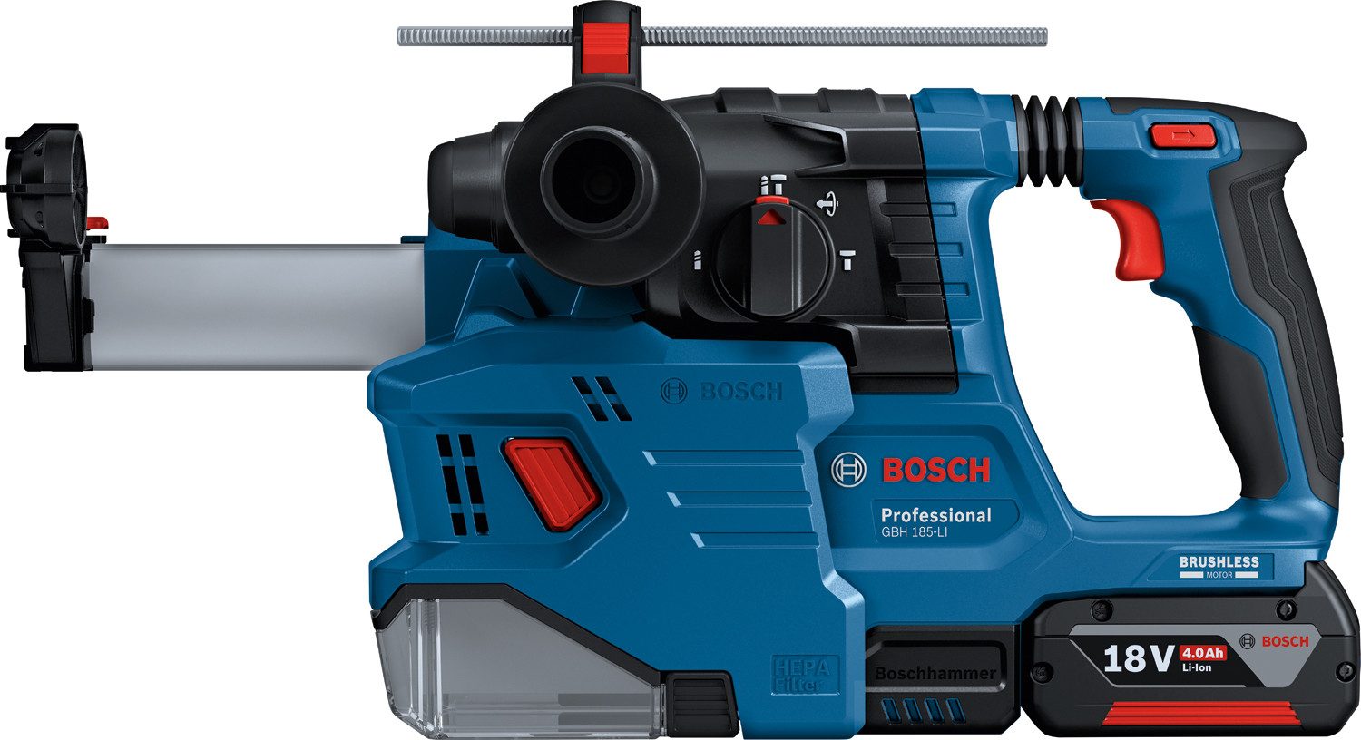 Bosch Professional Akku-Bohrhammer »GBH 18V-22« mit SDS plus, Inkl. 2x Akku 4,0 Ah und Schnellladegerät, in L-BOXX 136