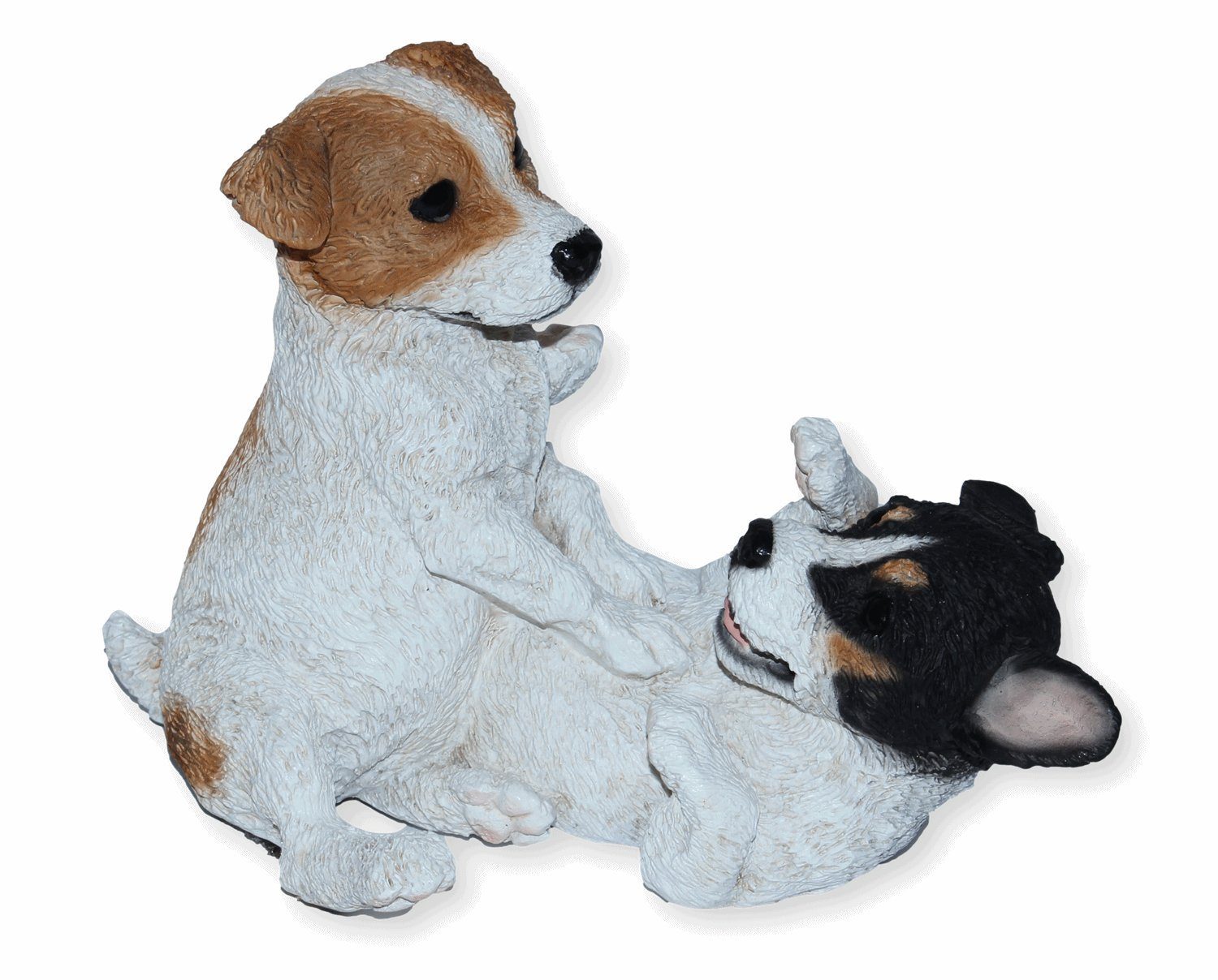 Castagna Tierfigur Dekofigur Hund 2 Jack Russel Terrier Welpen H 18 cm Castagna aus Resin | Tierfiguren