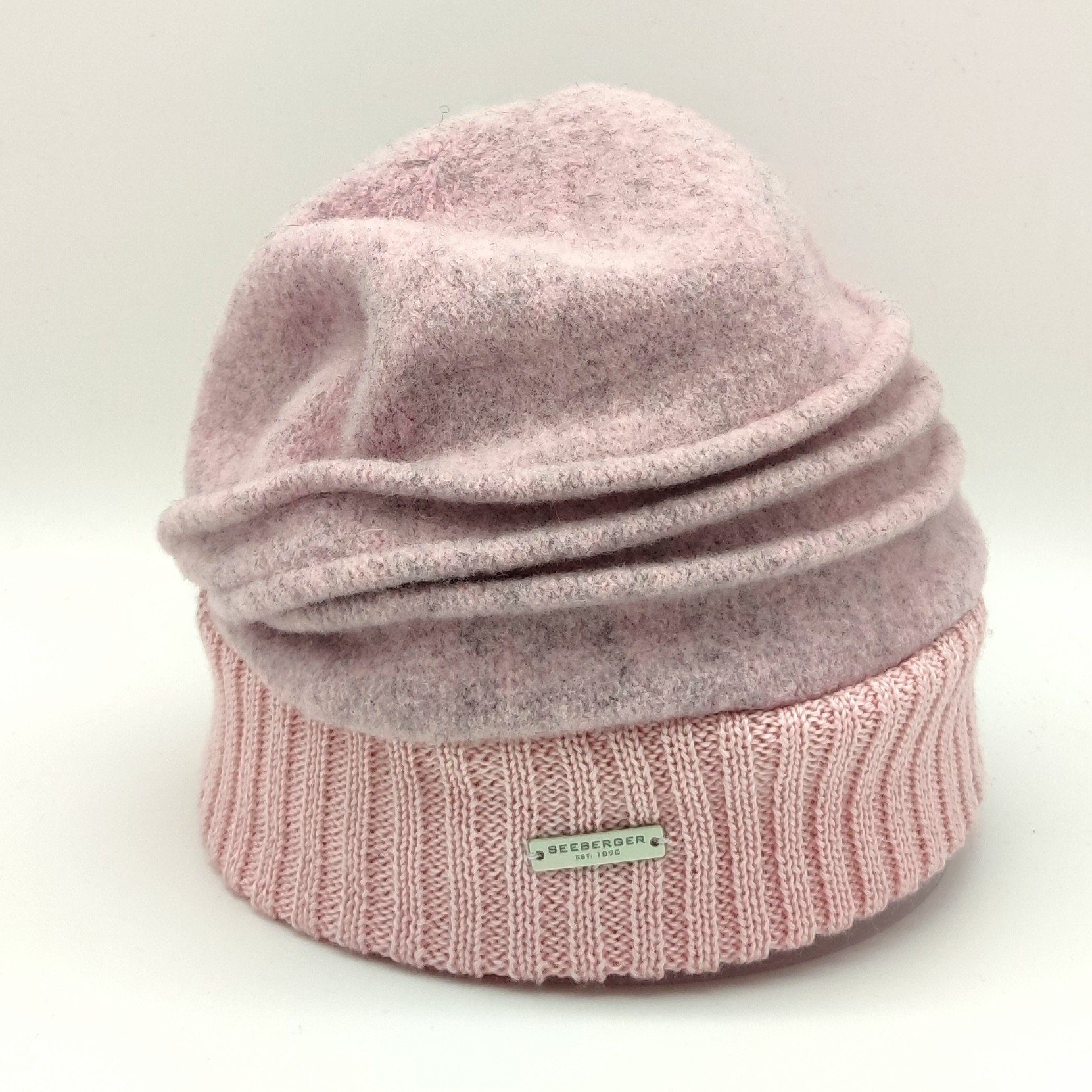 Seeberger Strickmütze Walkbeanie m. Strickbund sandalwood