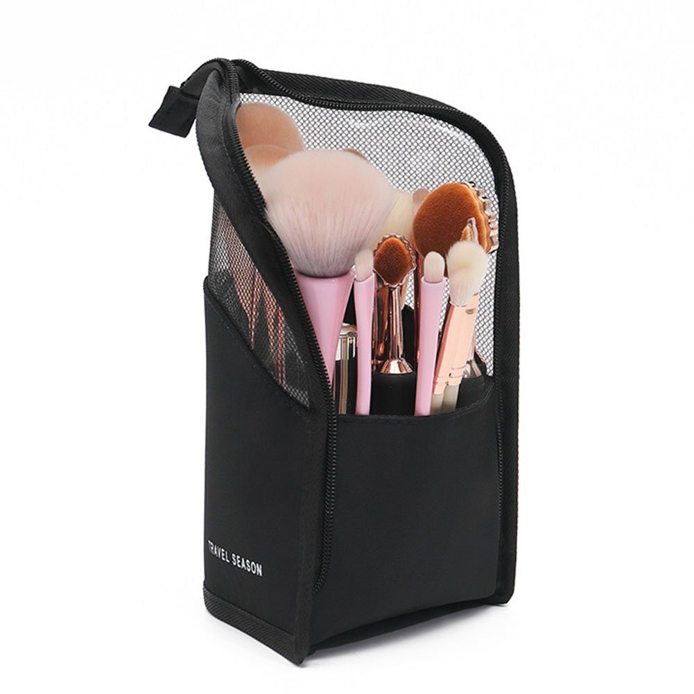 HAMÖWO Kosmetiktasche Make up Pinsel Tasche Reise Wasserdicht mit Reißverschluss Schwarz