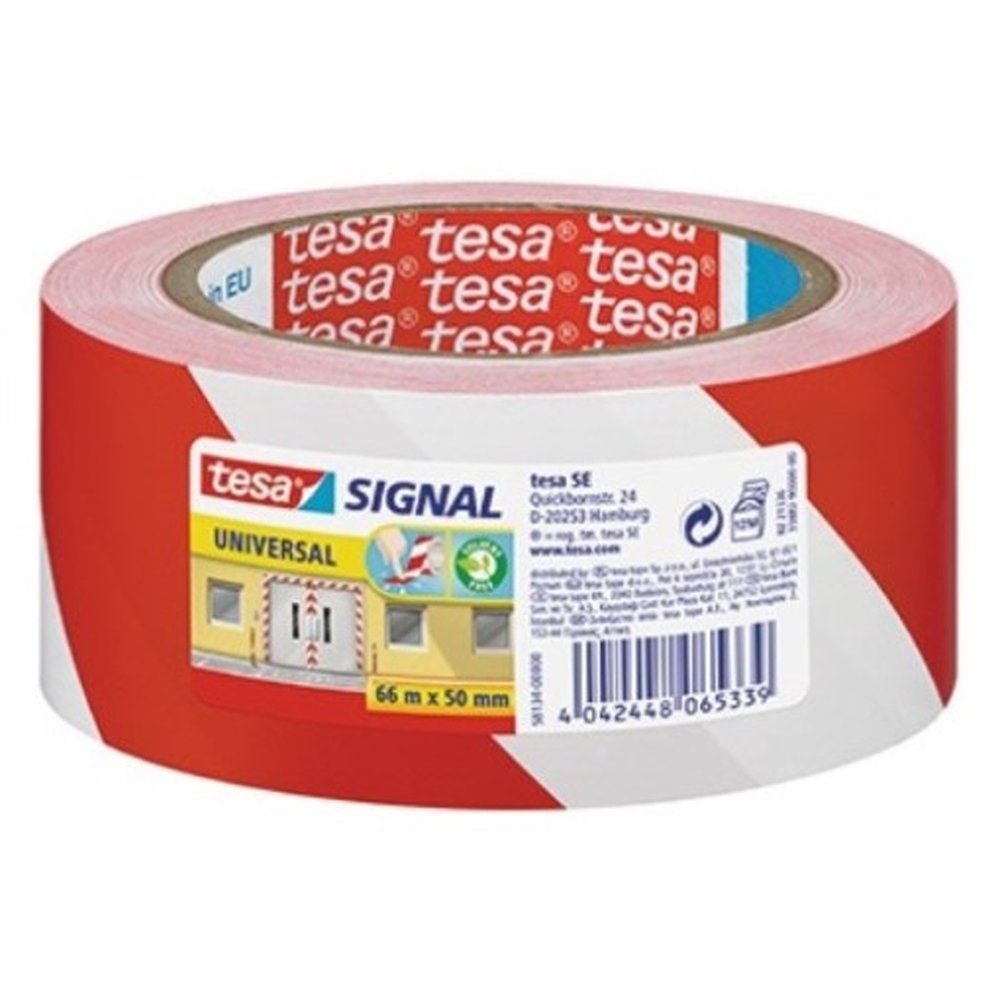 tesa Klebeband tesa Signalklebeband 58134-00000 50mmx66m bedruckt rot weiß
