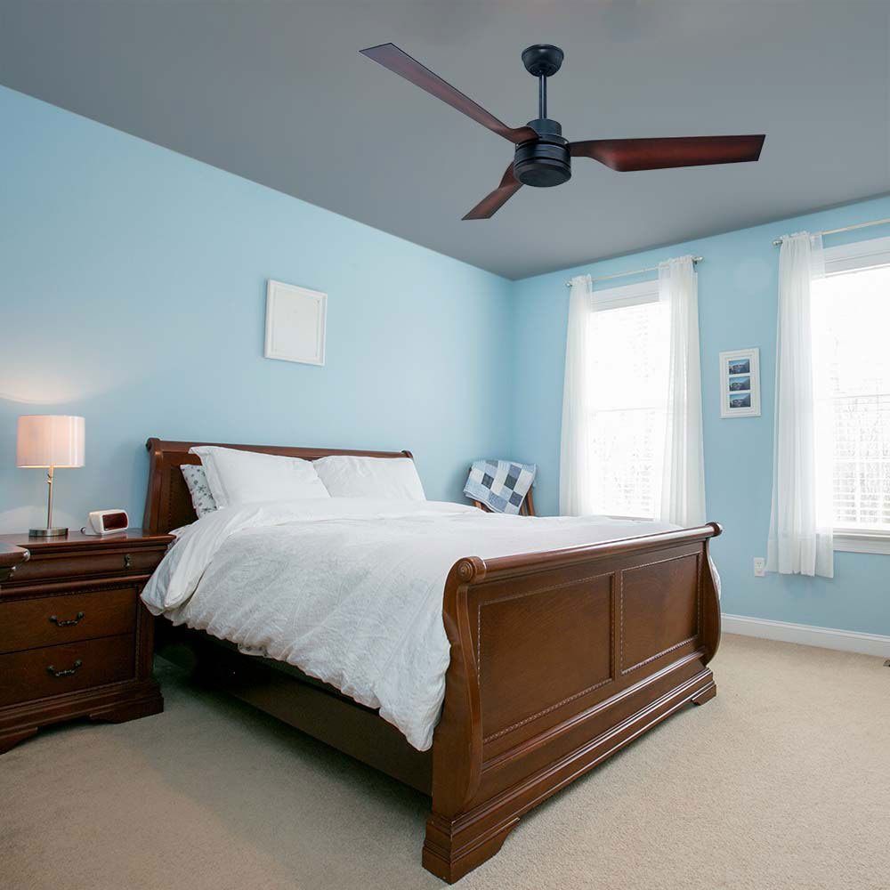 etc-shop Deckenventilator, Decken Ventilator mit Wohnzimmer schwarz Lüfter, braun Fernbedienung