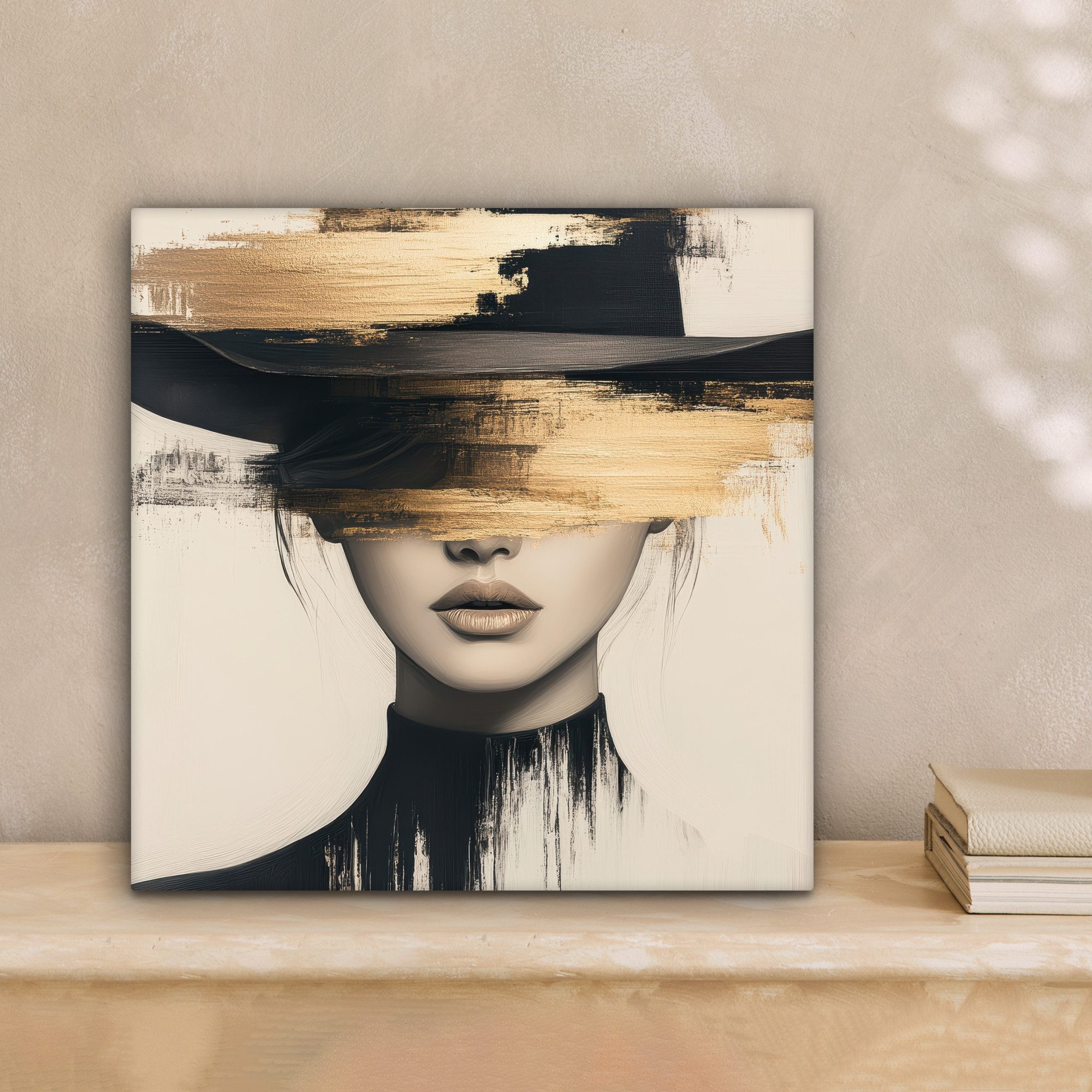 OneMillionCanvasses® Leinwandbild Frau - Hut - Farbe, Fotodruck (1 St), Wan günstig online kaufen
