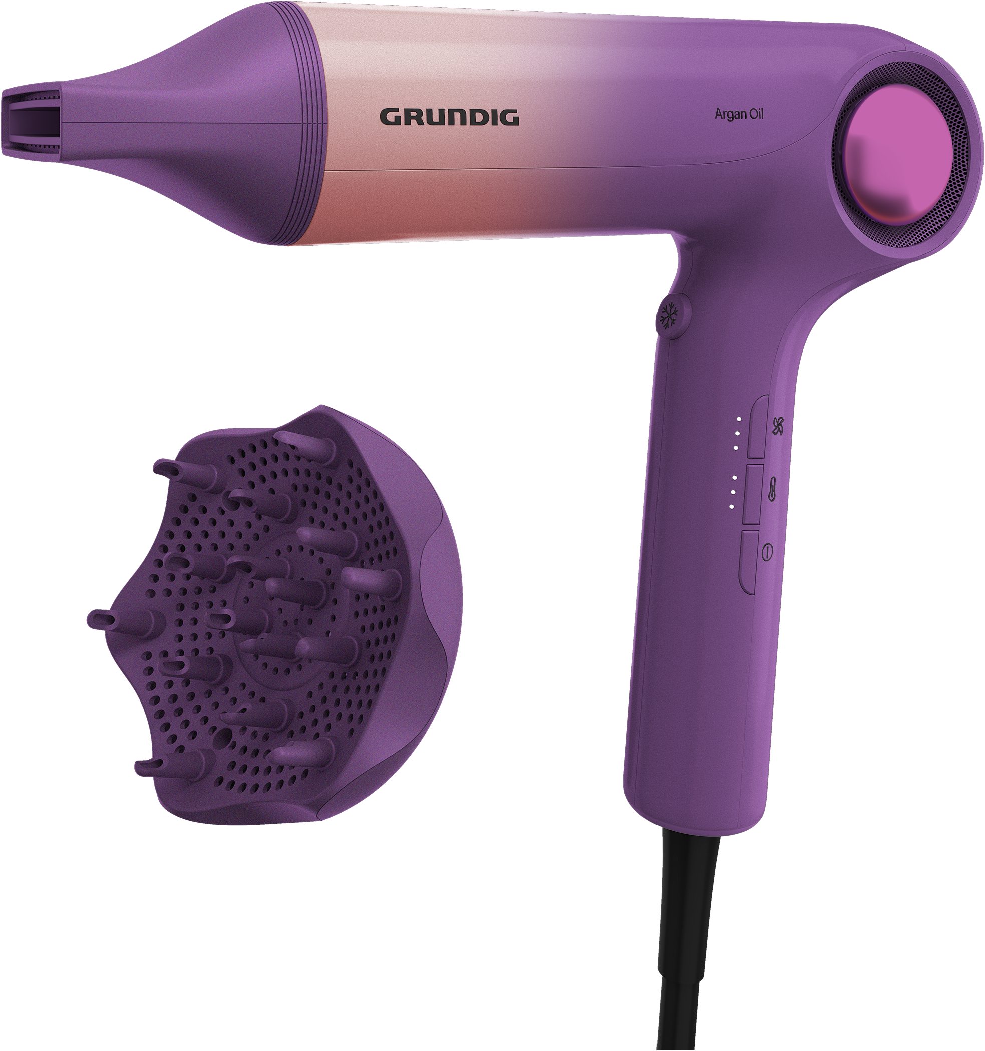 Grundig Haartrockner HD 9480, 1600 W, Ionen Funktion, 3 Temperatur- und 3 Luftstromstufen