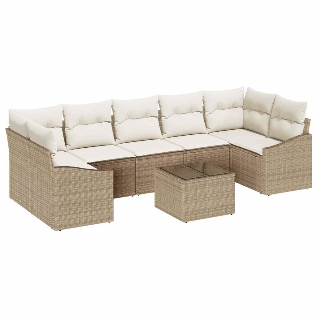 vidaXL Loungesofa Garten-Sofa-Set 8 pcs Beige und Creme 55 x 55 x 37 cm, 8 Teile