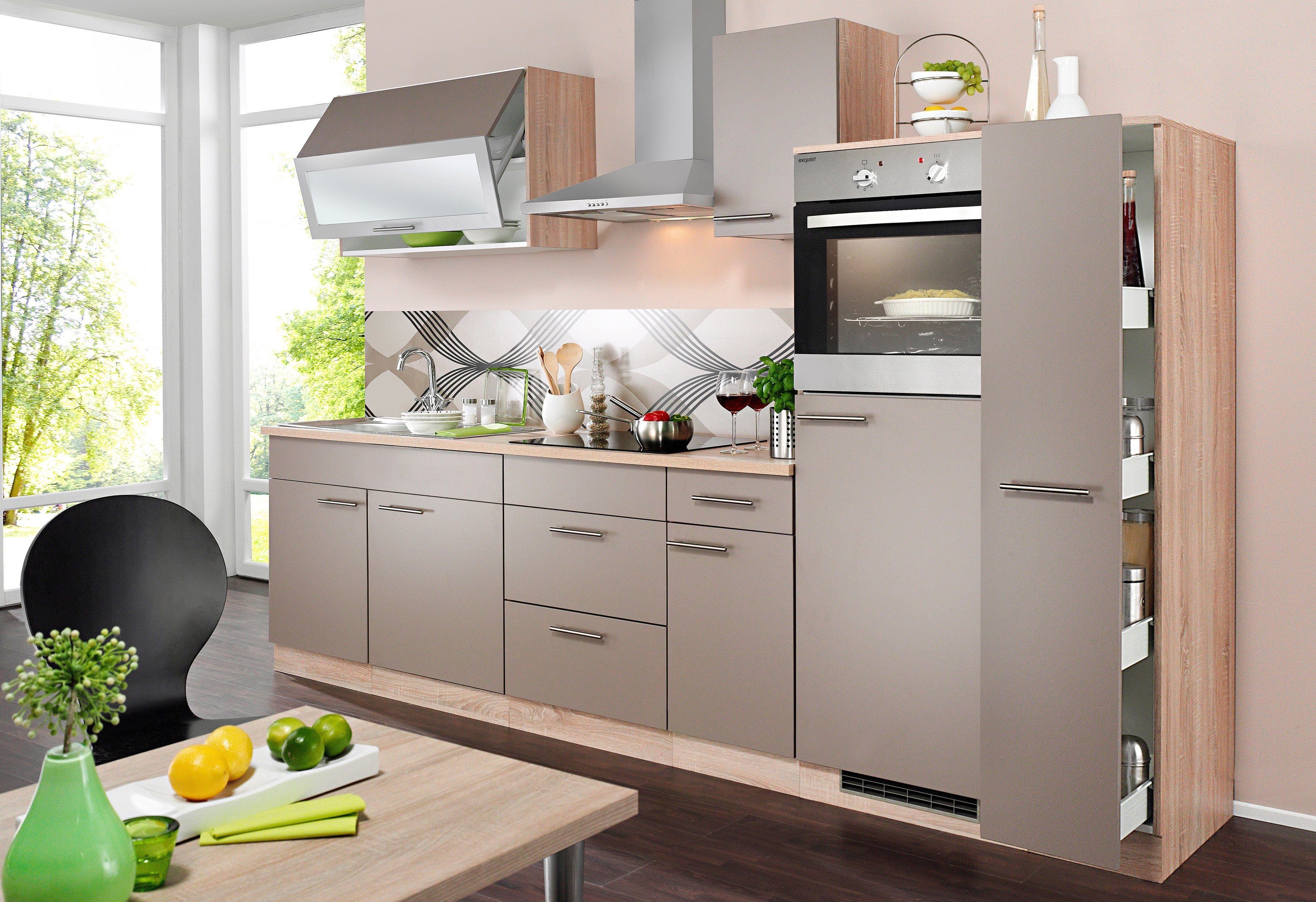 wiho Küchen Küchenzeile Montana, mit E-Geräten, Breite 290 cm