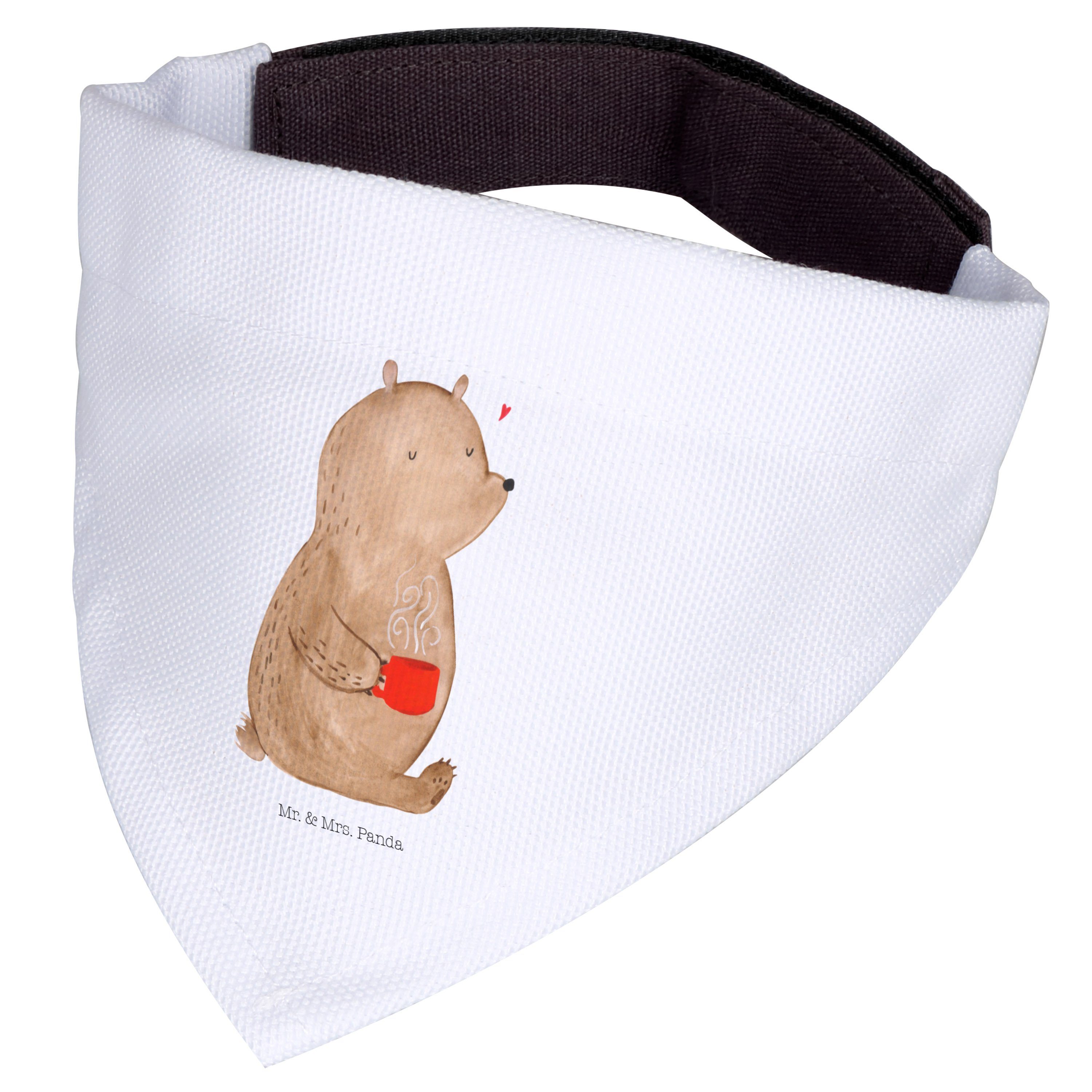 Mr. & Mrs. Panda Hundefliege Bär Kaffee, Halstuch, Weiß, Teddy, Guten Morgen, Hunde Halstuch, Hund, Polyester, Bandana für Hunde Hunde Halstuch Motivation