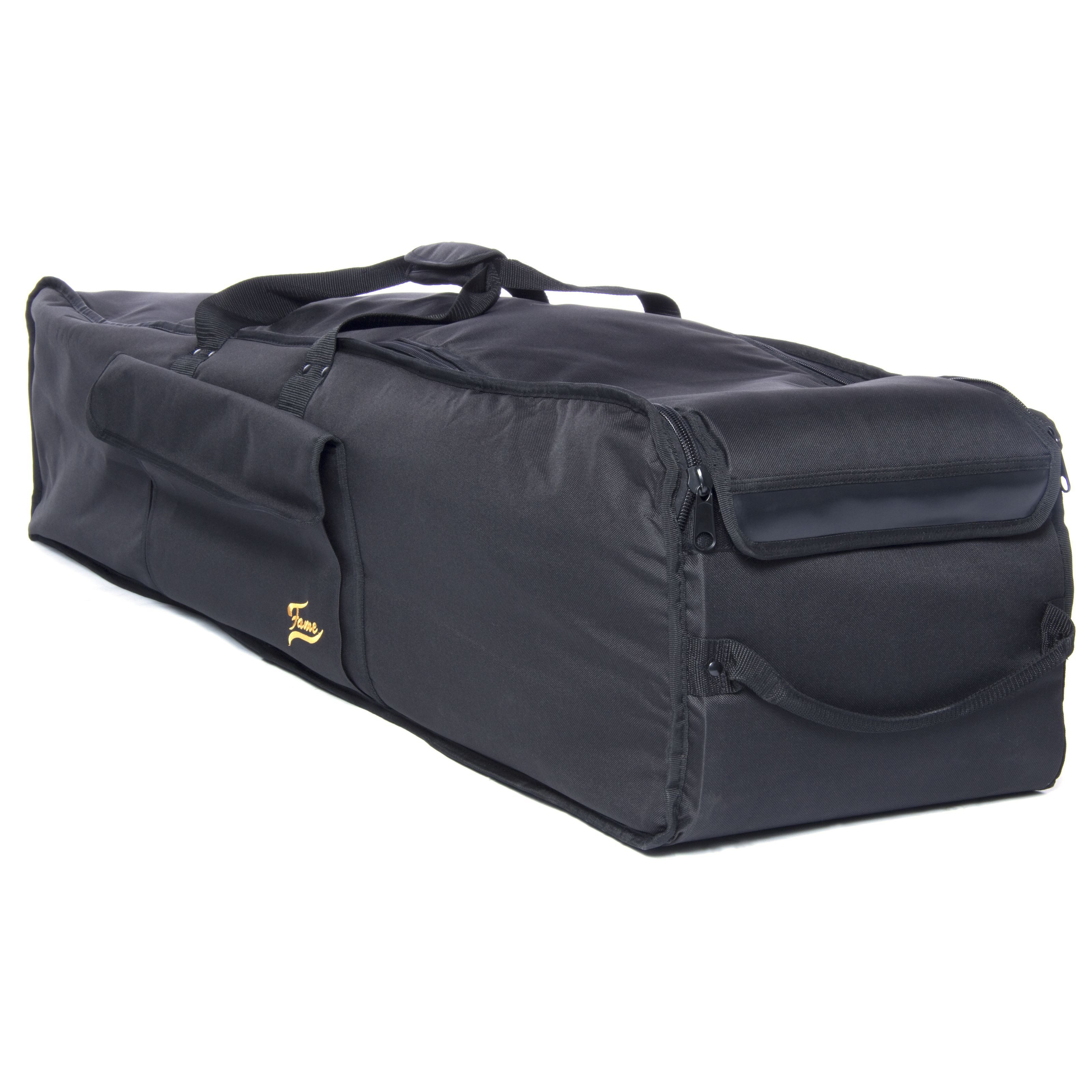FAME Aufbewahrungstasche (Hardware Bag Trolley 108x30x28 cm Robuste Gepolsterte Drum Hardware Tasche Nylon Reißfest Wasserabweisend mit Rollen Extra Verstärktem Boden Schwarz, Bags und Cases, Hardware Bags), Hardware Bag Trolley, Drum Hardware Tasche, Robust, Wasserabweisend