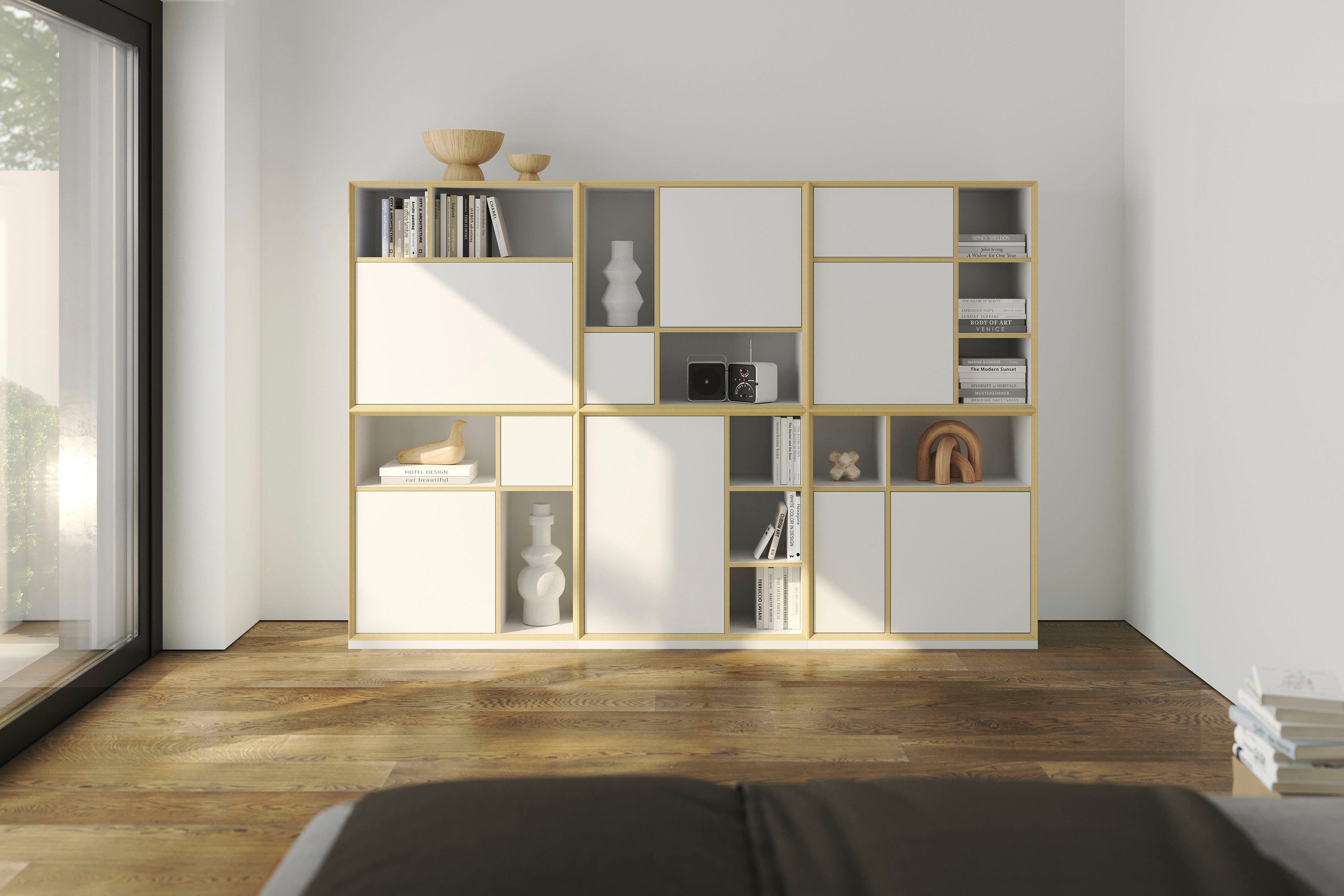 Müller Design German dem | HOME OFFICE, PLY VERTIKO Regalelement mit Award weiß Ausgezeichnet 2021 FIVE weiß LIVING SMALL