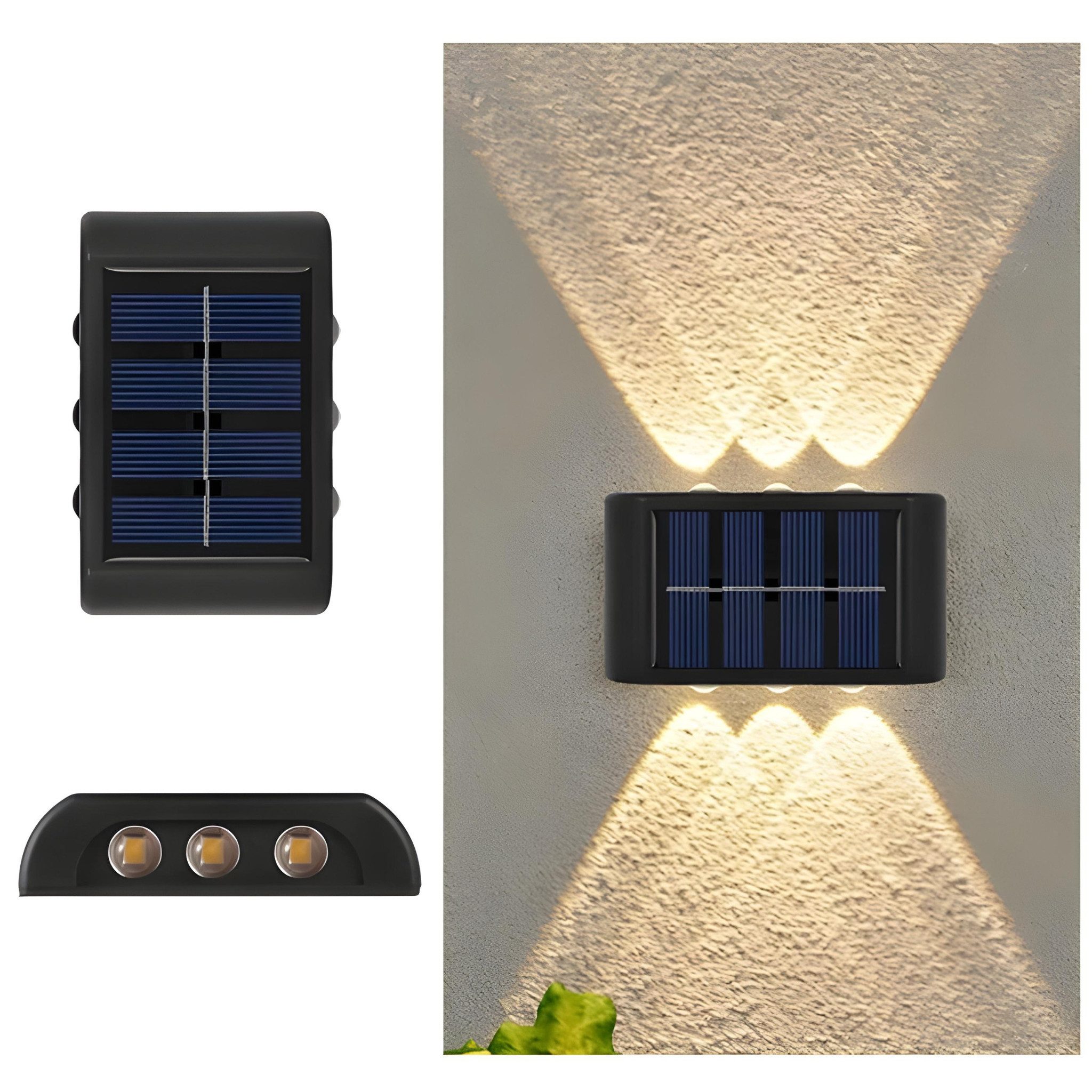 HS.SUPPLY LED Außen-Wandleuchte Solar LED Wandleuchte Außen wasserdicht – U günstig online kaufen