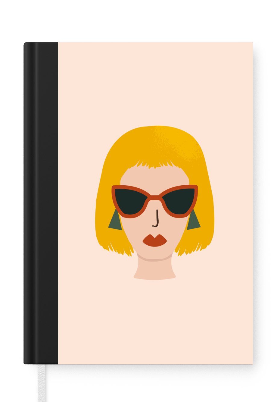 MuchoWow Notizbuch Sommer - Frauen - Sonnenbrillen - Pastellfarben, Notebook, Notizblock a5, Tagebuch, Journal Liniert