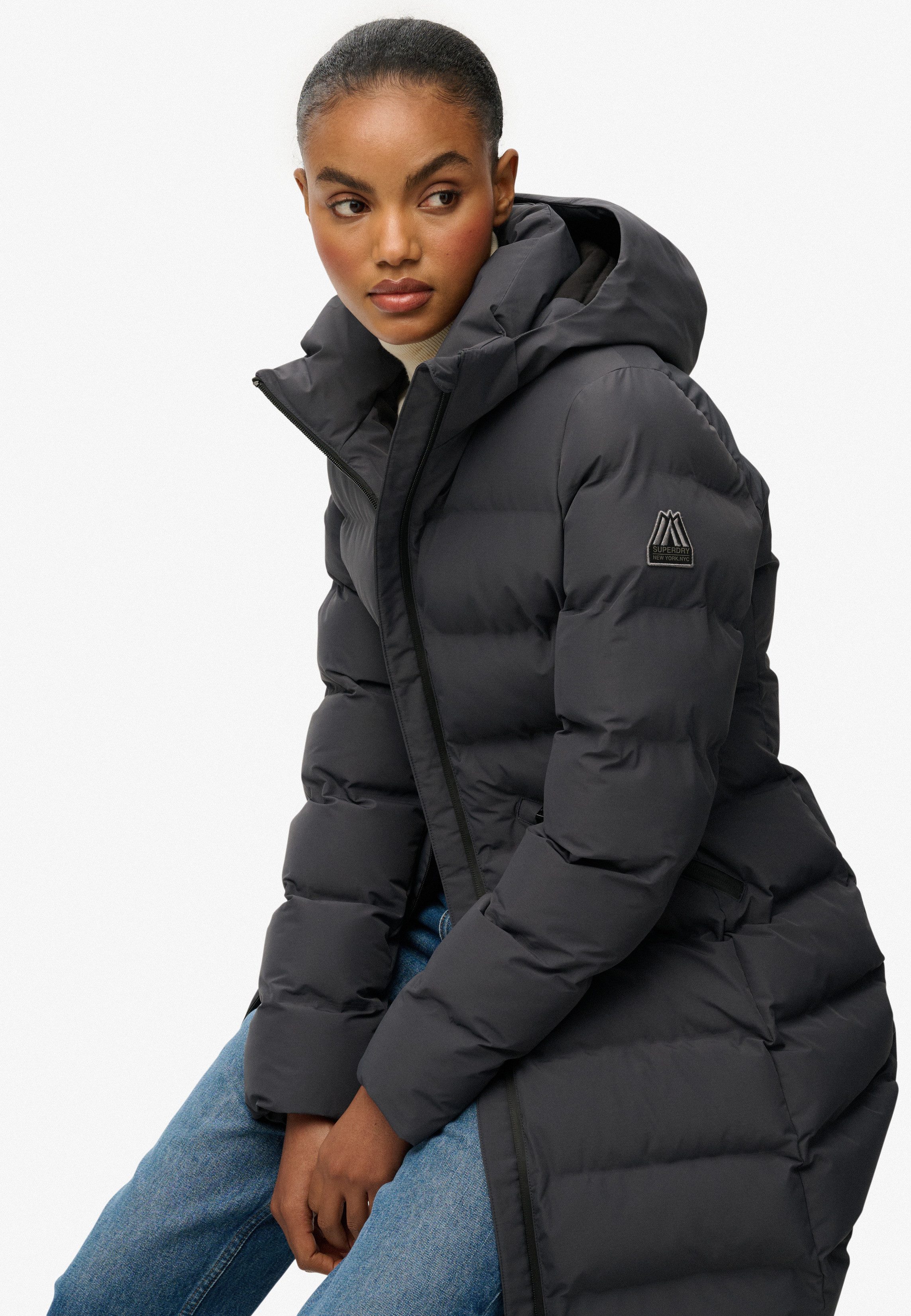 Superdry Steppjacke CITY MID PADDED JACKET Kunstfaser, relaxed fit