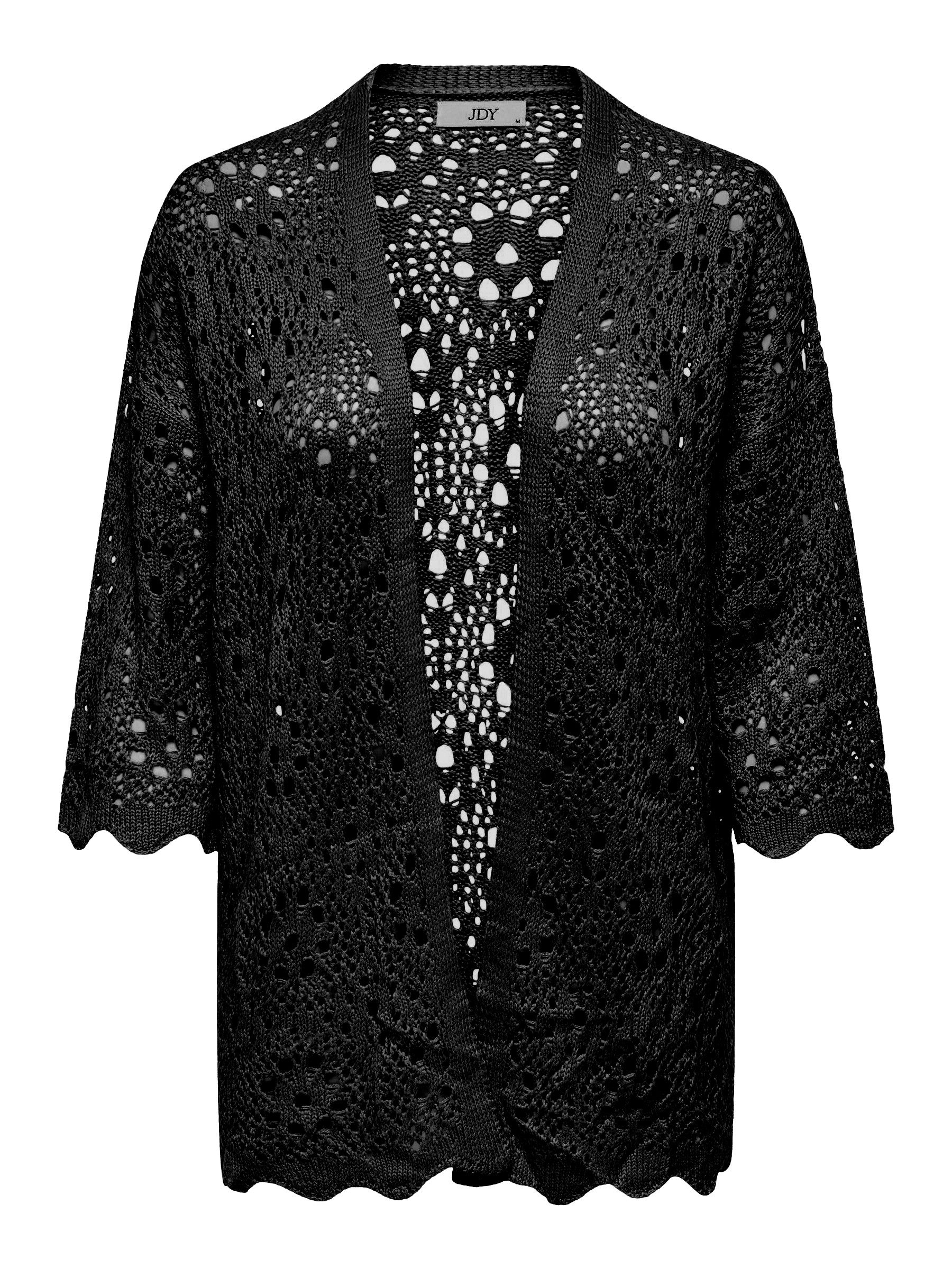 JACQUELINE de YONG Cardigan Strickjacke Kurze Struktur Eleganter Cardigan JDYNATASCHA 3/4 KIMONO KNT