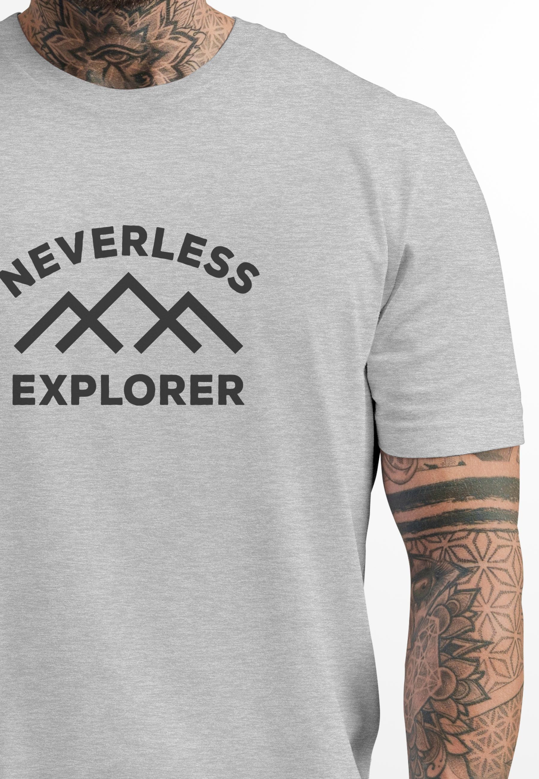 Neverless Print-Shirt Herren T-Shirt Aufdruck Outdoor günstig online kaufen