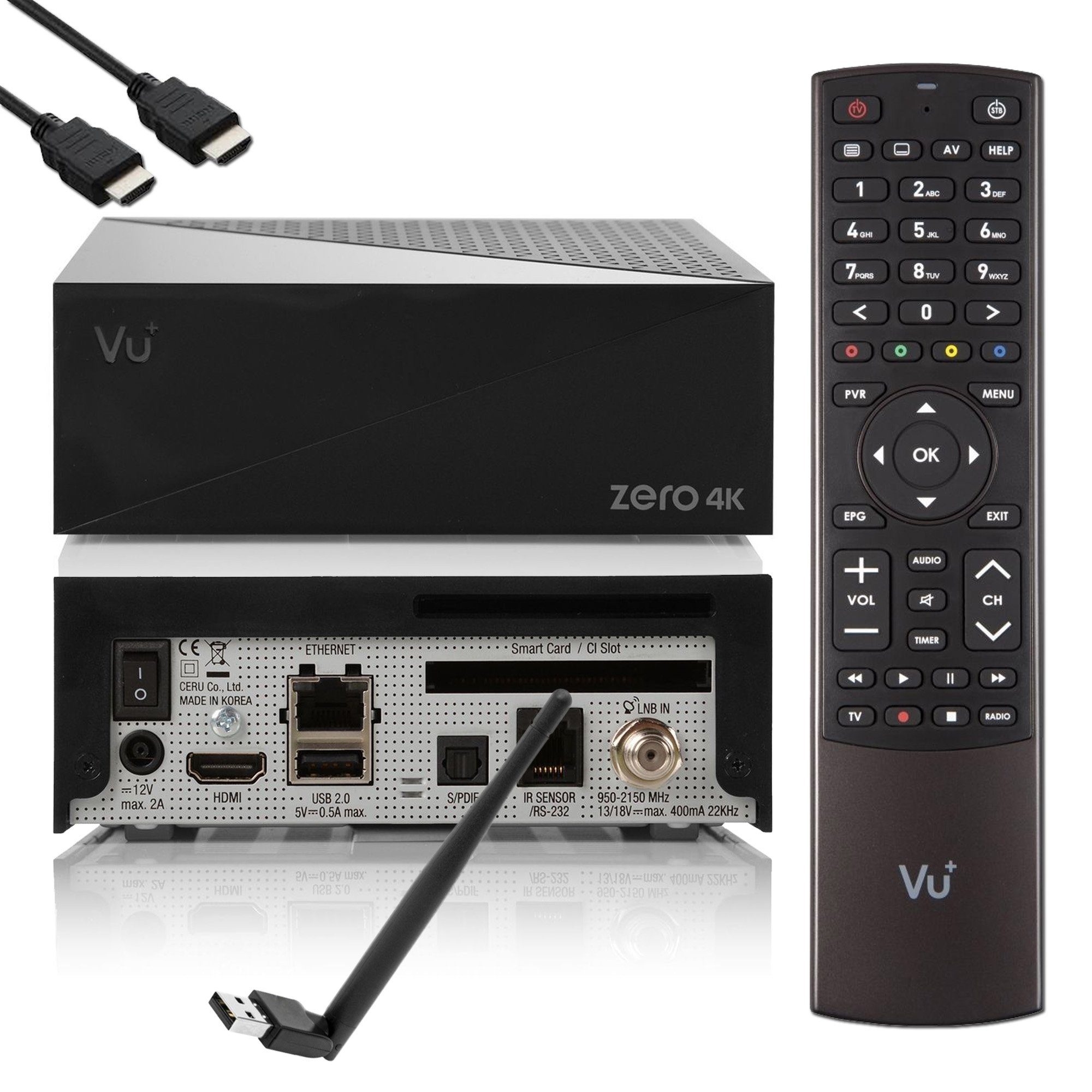 VU+ Zero 4K 1x DVB-S2X Multistream Linux UHD Receiver + 150 Mbits Wifi SAT-Receiver | SAT-Receiver