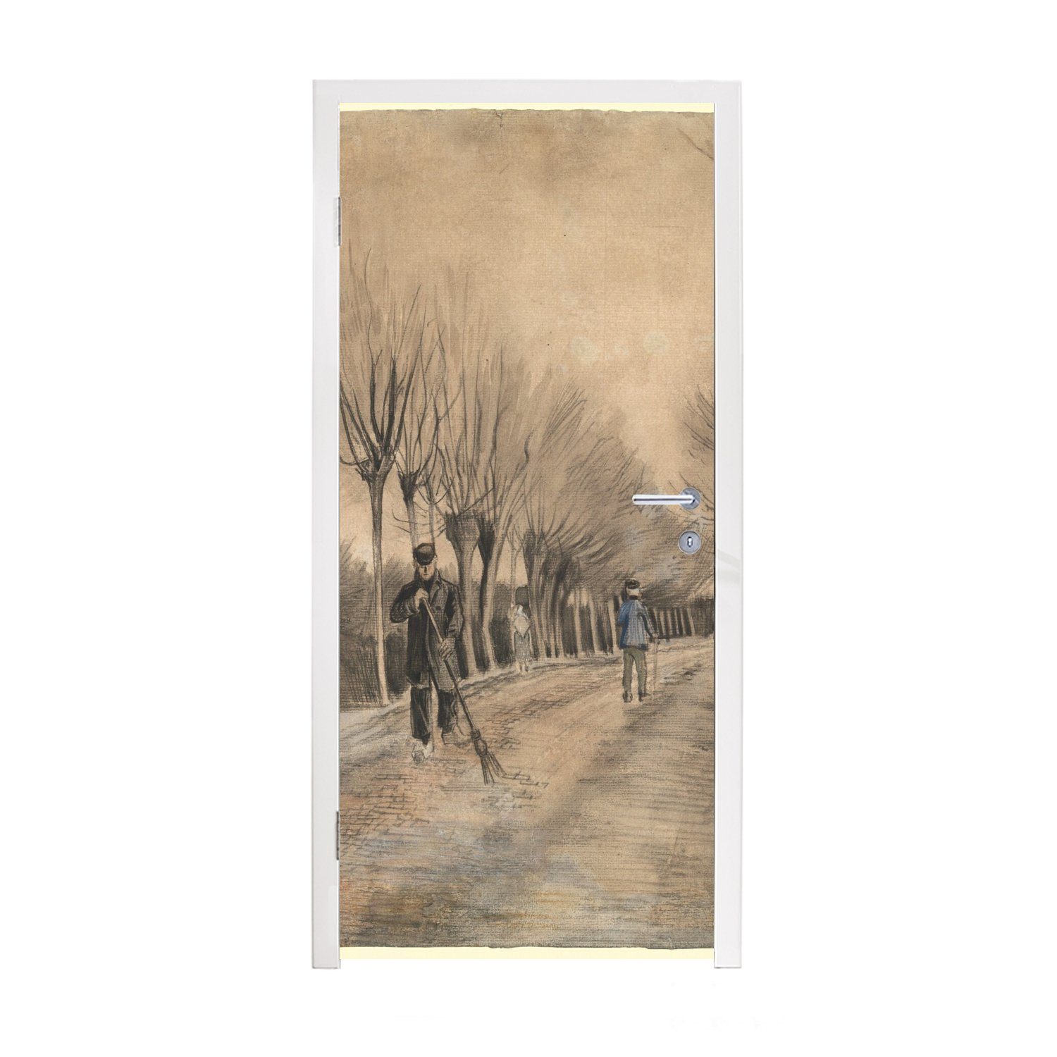 MuchoWow Türtapete Straße in Etten - Vincent van Gogh, Matt, bedruckt, (1 St), Fototapete für Tür, Türaufkleber, 75x205 cm