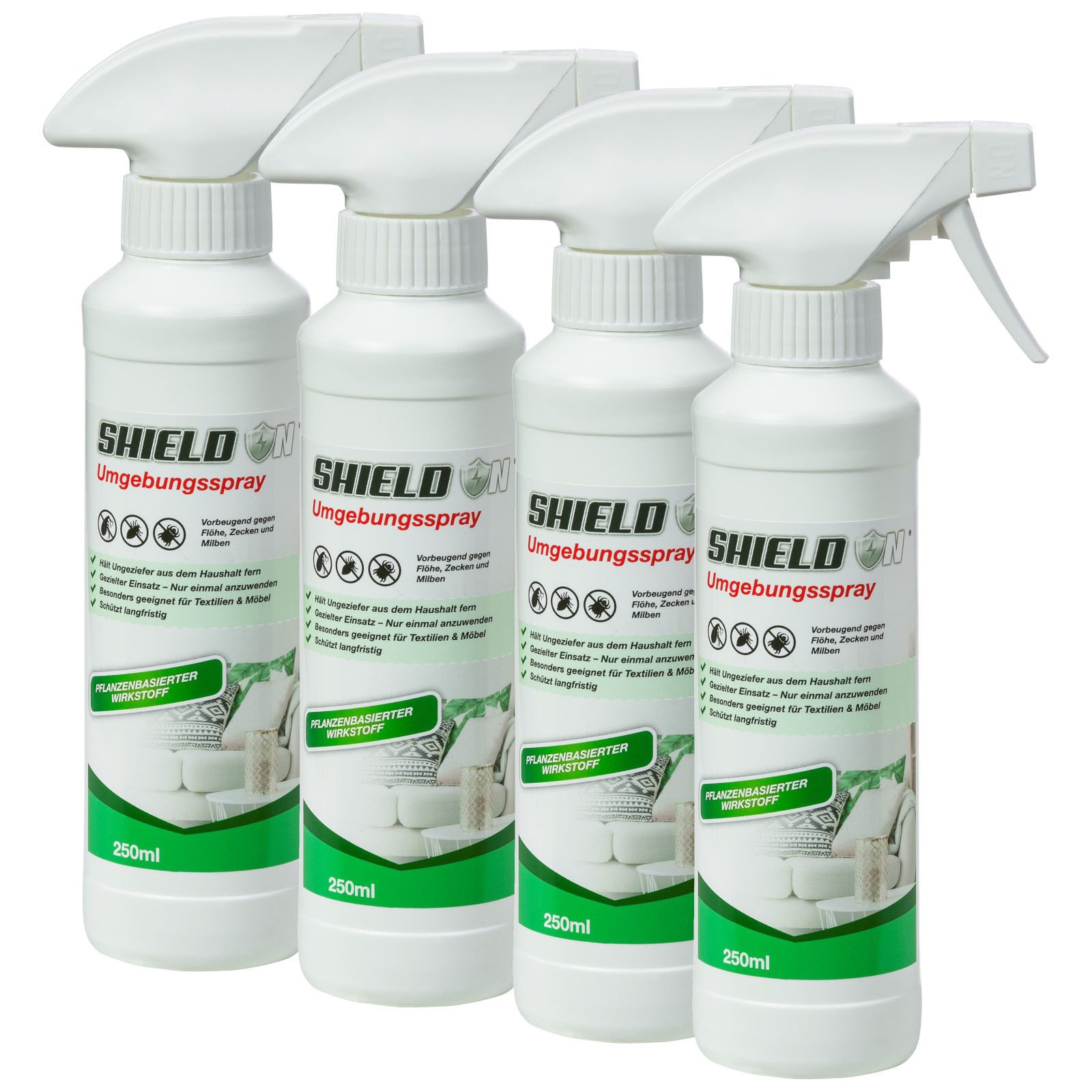Insektenspray Umgebungsspray 4x 250 ml, gegen Ungeziefer im Haushalt