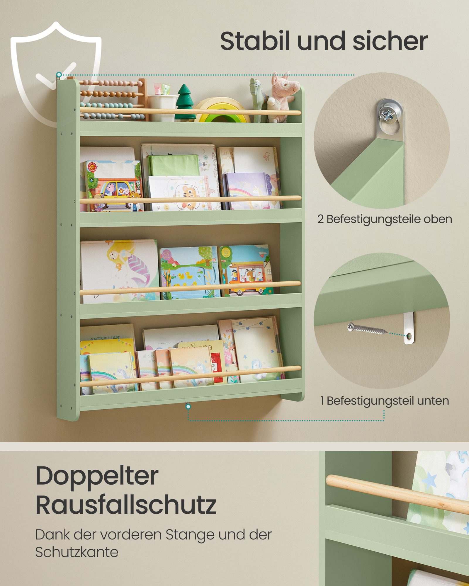 SONGMICS Spielzeugtruhe Bücherregal Kinder