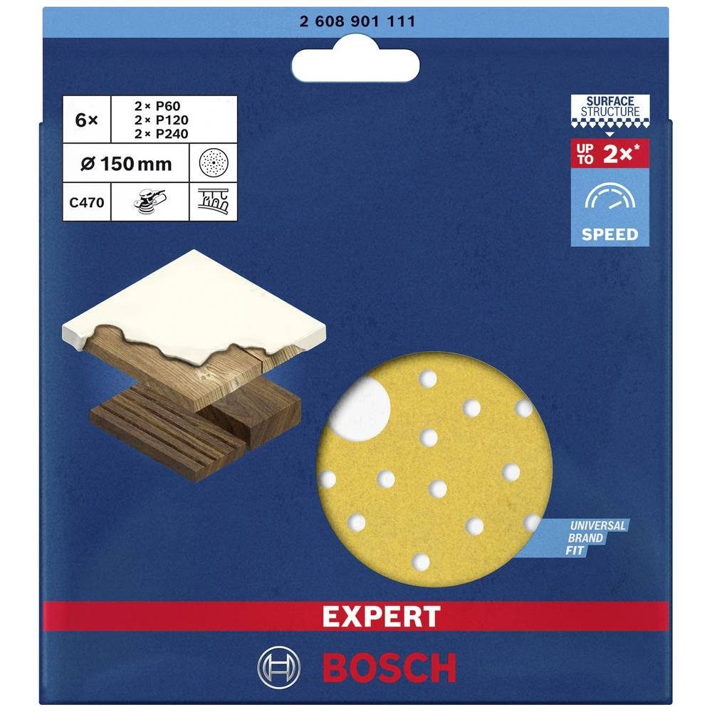 BOSCH Schleifpapier Schleifpapier-Set für Exzenterschleifer, 150 mm, günstig online kaufen