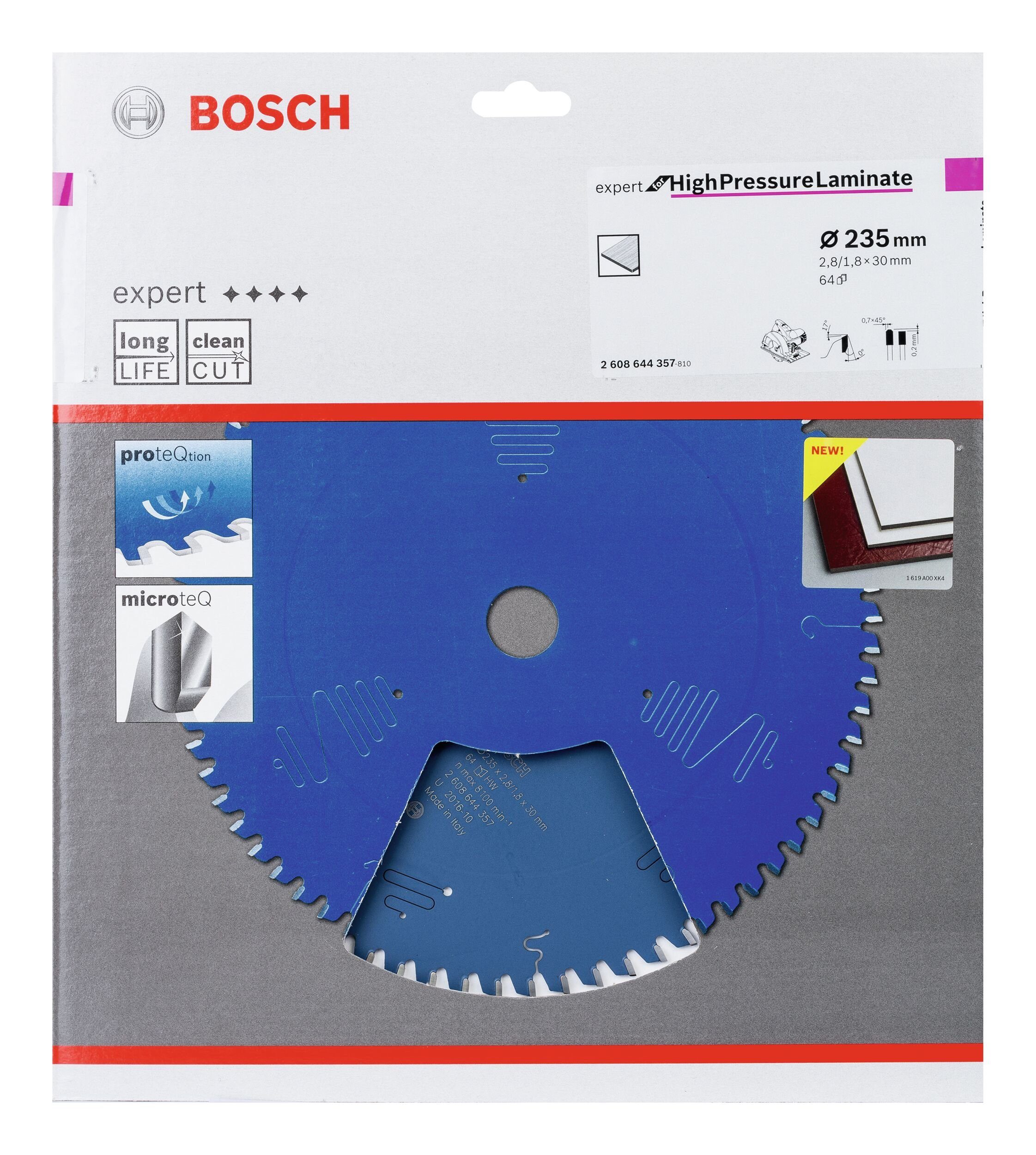 BOSCH - Expert 30 x High 235 mm x 2,8 Pressure Kreissägeblatt Laminate For 64Z,