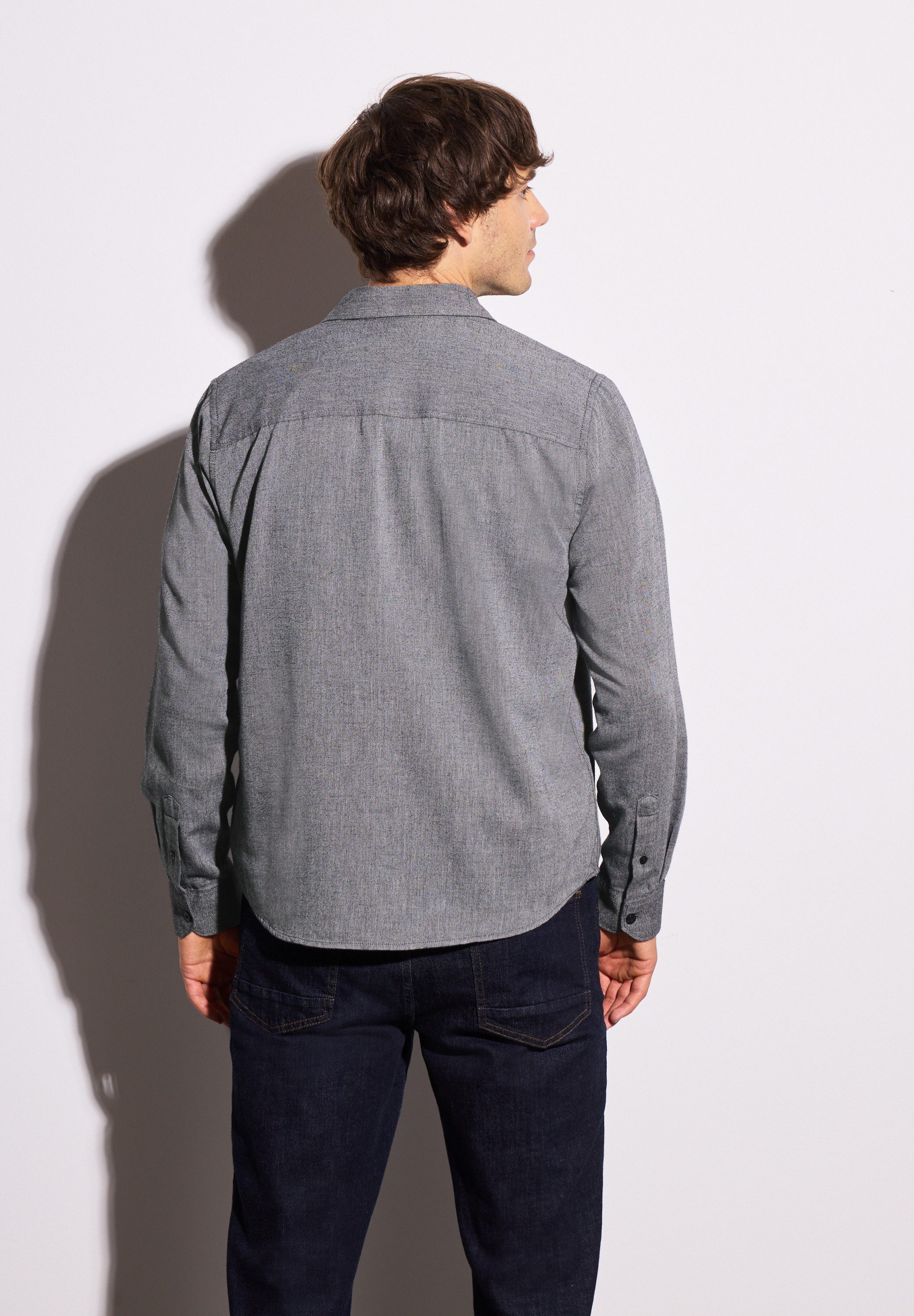 STREET ONE MEN Langarmhemd aus reiner günstig online kaufen