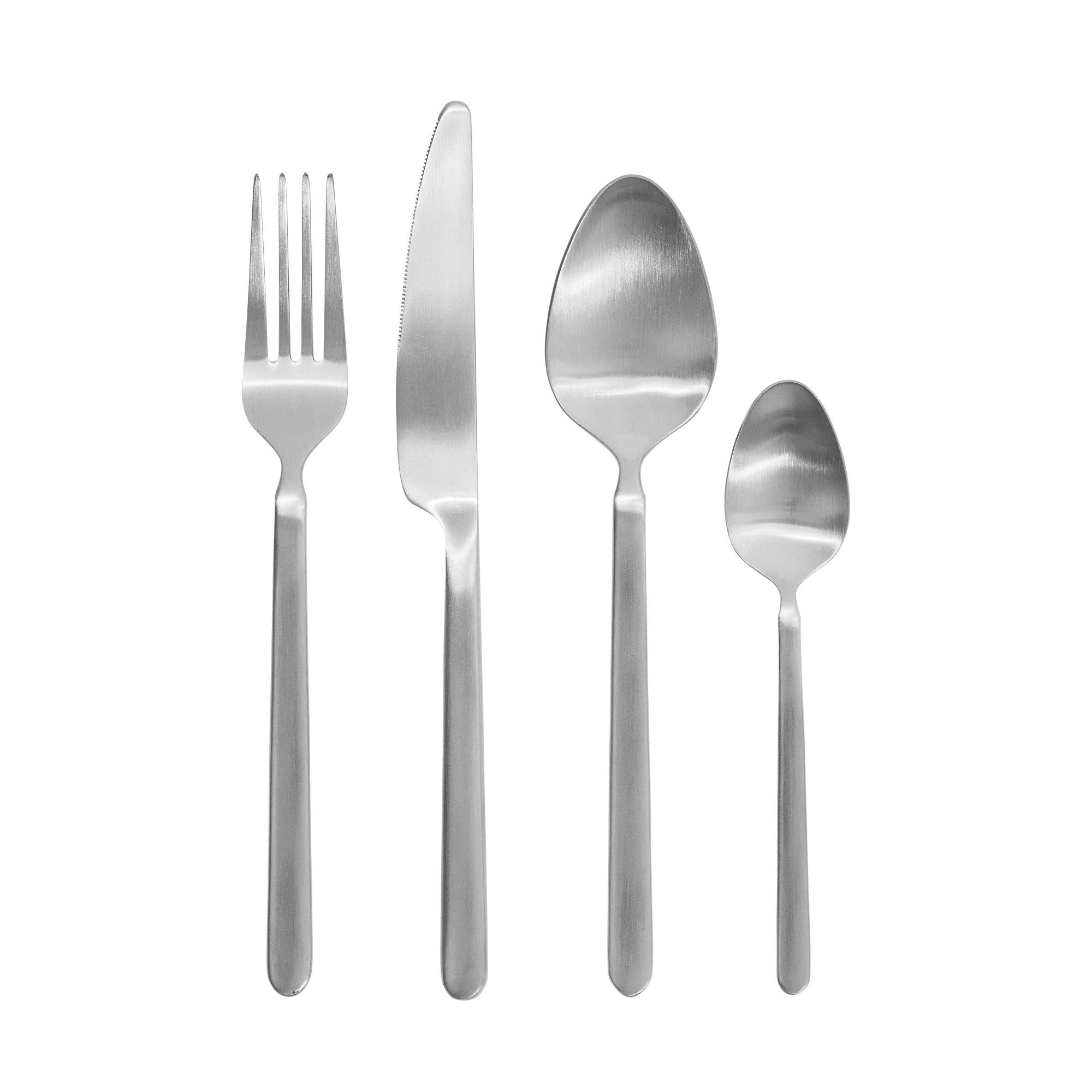 blomus Besteck-Set -STELLA- 16-teiliges Designer Besteck-Set: Edel & Elegant (16-tlg), 4 Personen, Edelstahl, Hochwertig, Eleganz, Gold, Schwarz, Silber, Geschenkbox, Design Award