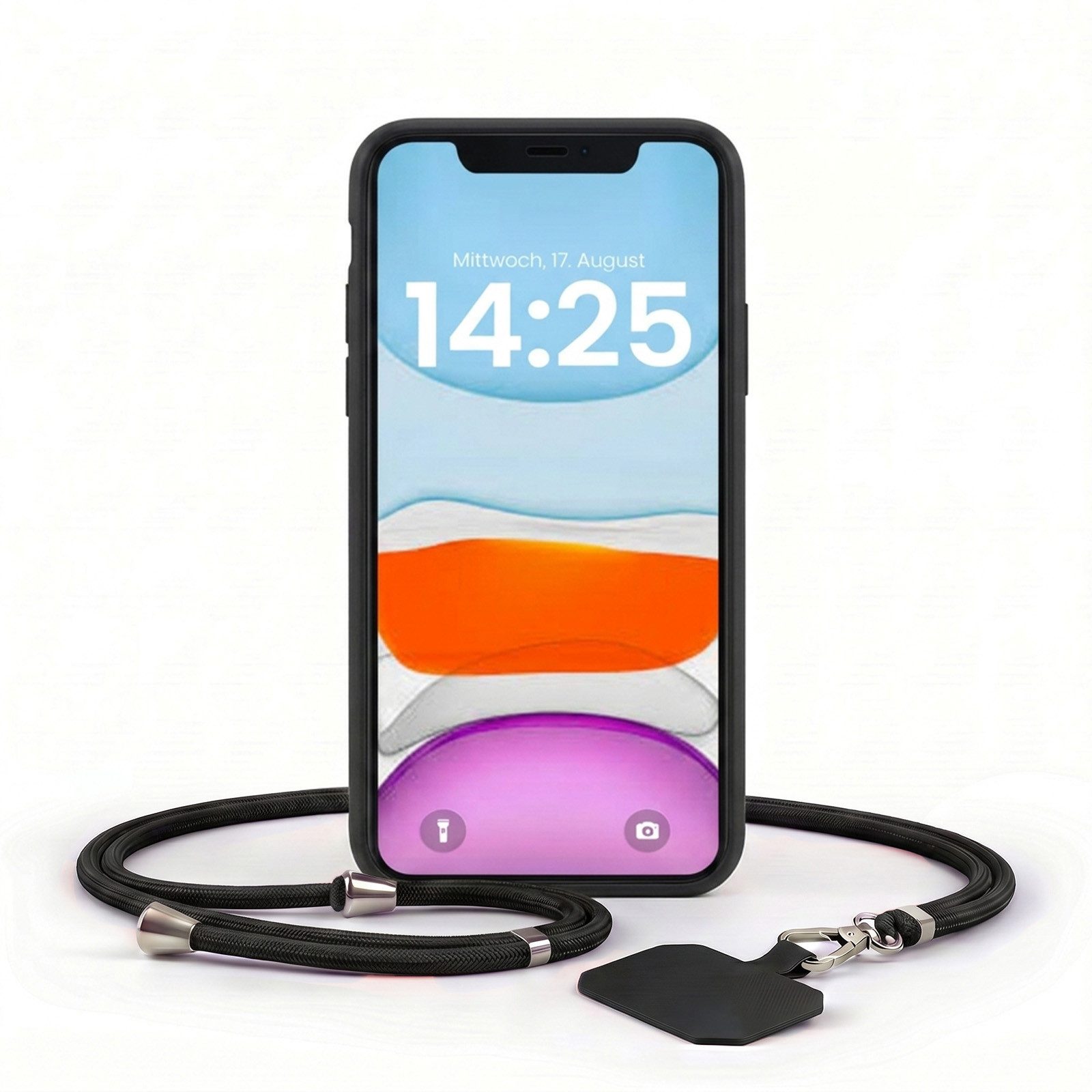 Handyhülle SoftGrip Cover Hülle mit Trageband für Apple iPhone 11 6.1 Zoll, 6.1, Handy Case Kameraschutz mit Handykette Handyband Umhängeband Lanyard