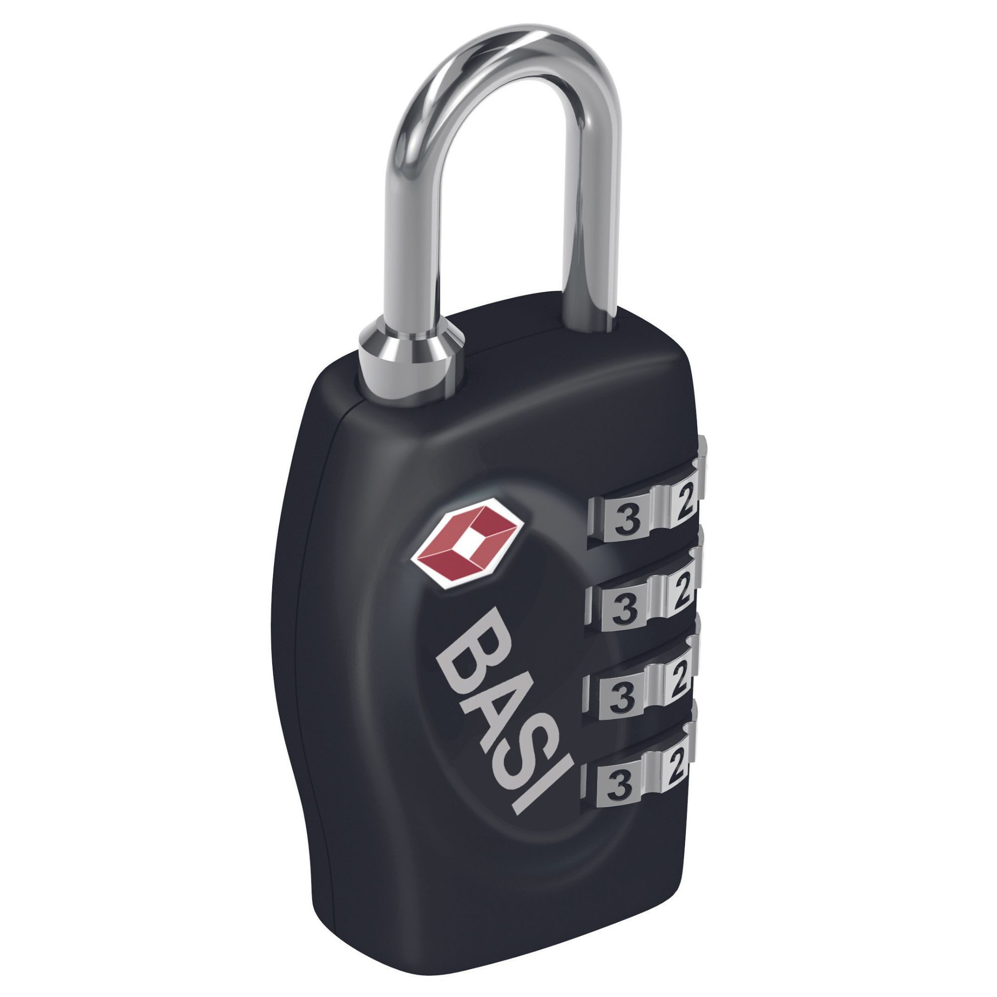 BASI Vorhängeschloss Kofferschloss, (Packung, 1-tlg), Zahlencode 4-stellig, Breite 37 mm, Stahlbügel