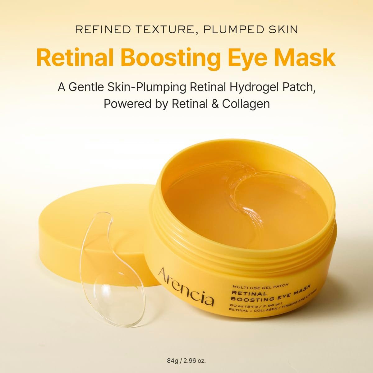 Arencia Augenpads Retinal Boosting Eye Mask 60ea – Hydrogel Eye Patches mit Retinal &, Peptides – Eye Mask für Skin Hydration & Elasticity – Hydrogel, Eye Patch gegen Appearance of Fine Lines – K-Beauty Augenpflege