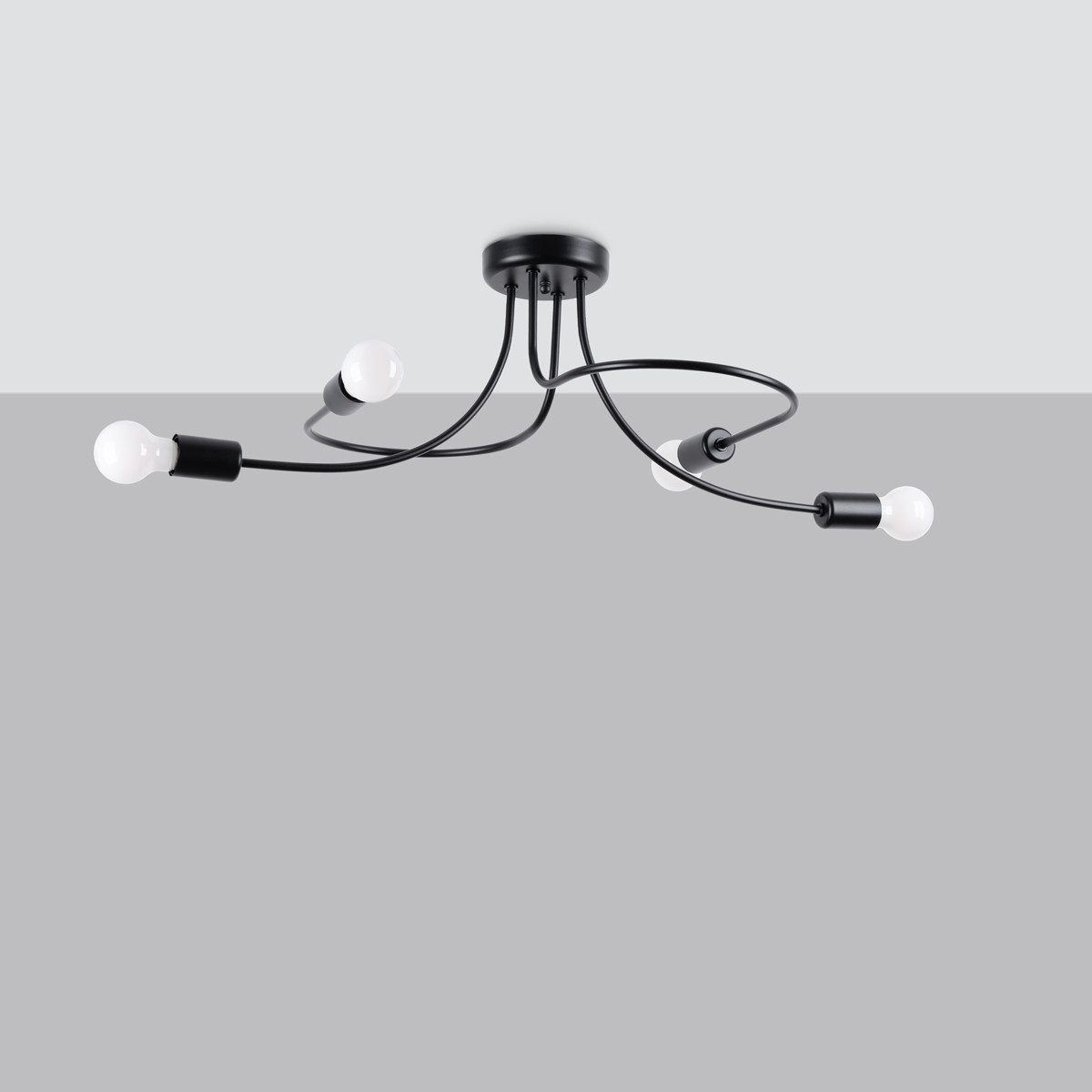 SOLLUX lighting Kronleuchter Kronleuchter Levar Schwarz, Nicht enthalten