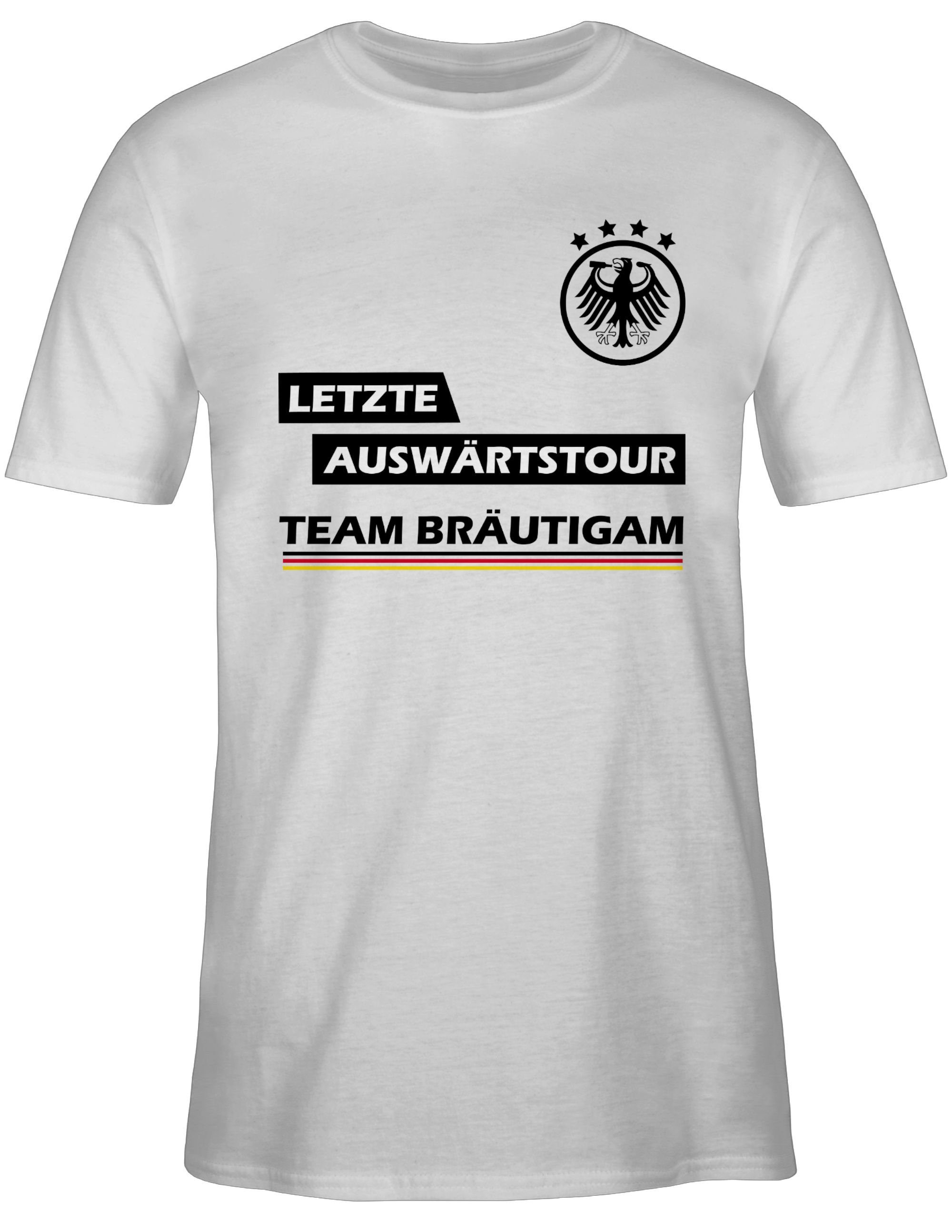 Shirtracer T-Shirt Letzte Männer Bräutigam Auswärtstour JGA 1 Weiß Team