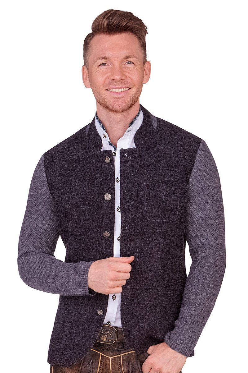Spieth & Wensky Trachtenjanker Walk/Strick Janker Herren - PFORZHEIM - dunkelgrau