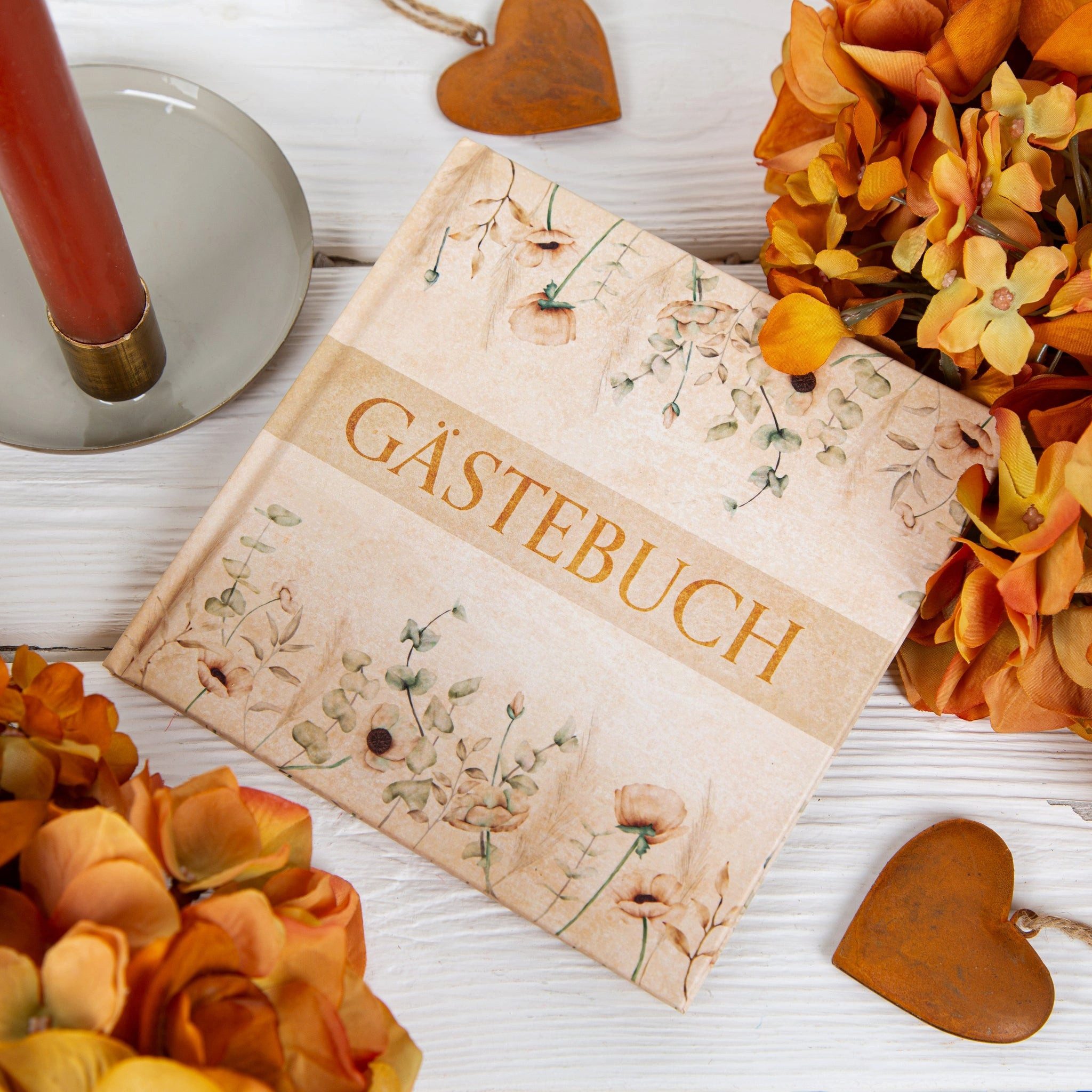 Logbuch-Verlag Dekofigur Kleines Gästebuch Hochzeit & Feste 15 x 15 cm boho günstig online kaufen