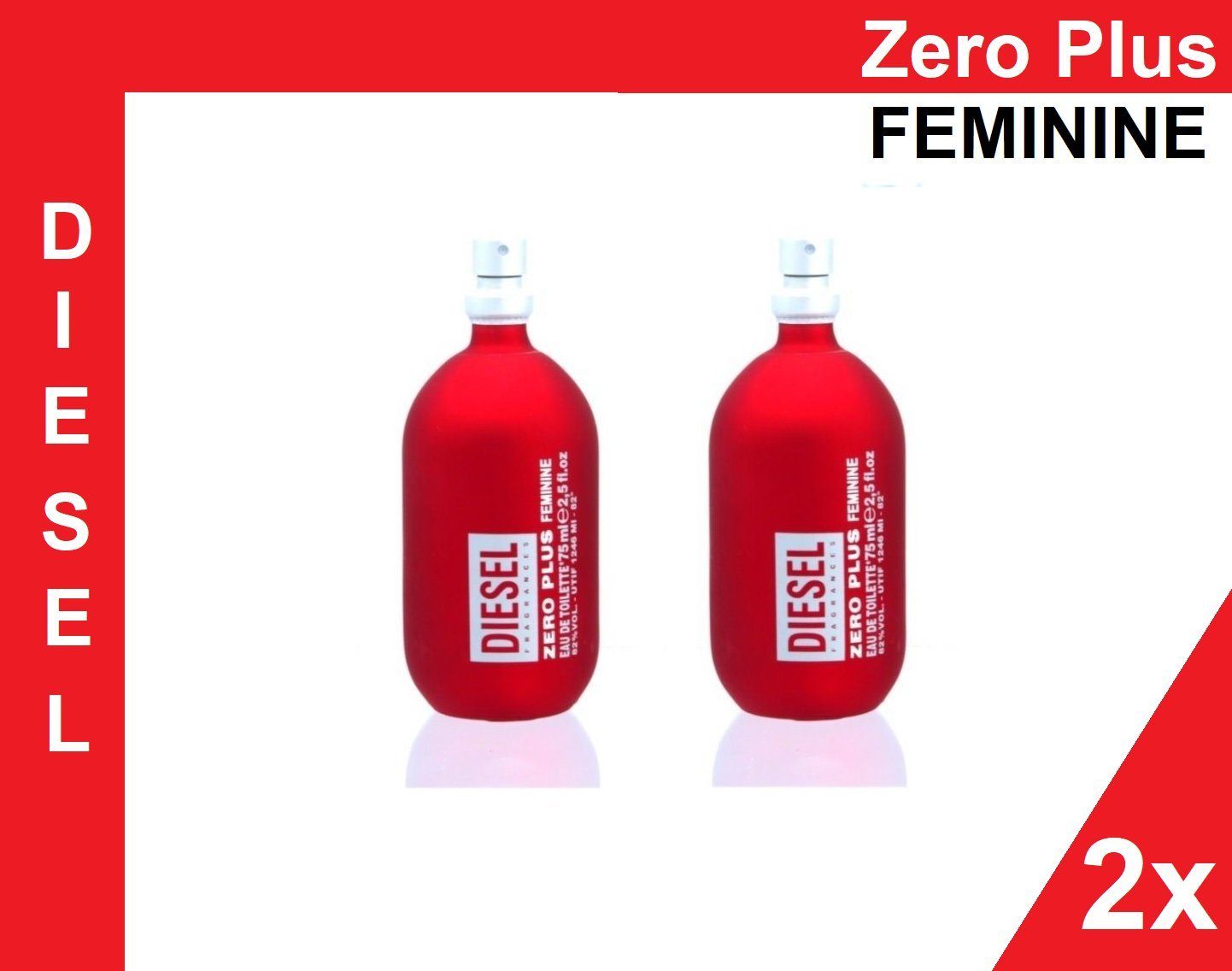 Eau de Toilette Diesel Zero Plus Eau De Toilette Spray for Women 75ml EDT - 2 Stück