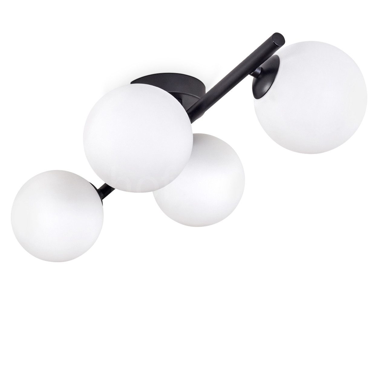 hofstein Deckenleuchte Deckenlampe aus Metall/Glas in Schwarz/Milchglas, oh günstig online kaufen