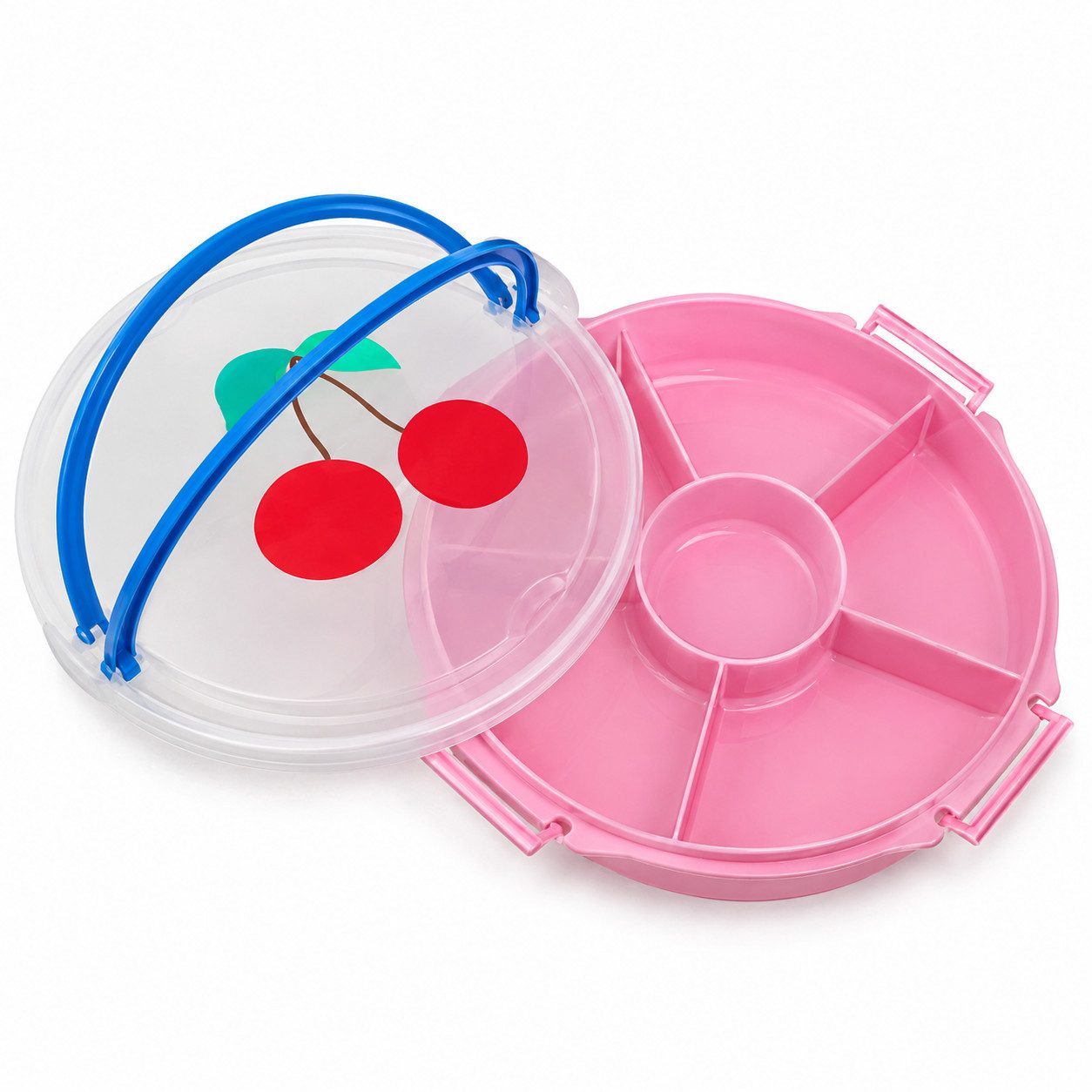 rice Lunchbox Rice Serviertablett mit Deckel - Rosa Kirsche, Kunststoff, (1-tlg)